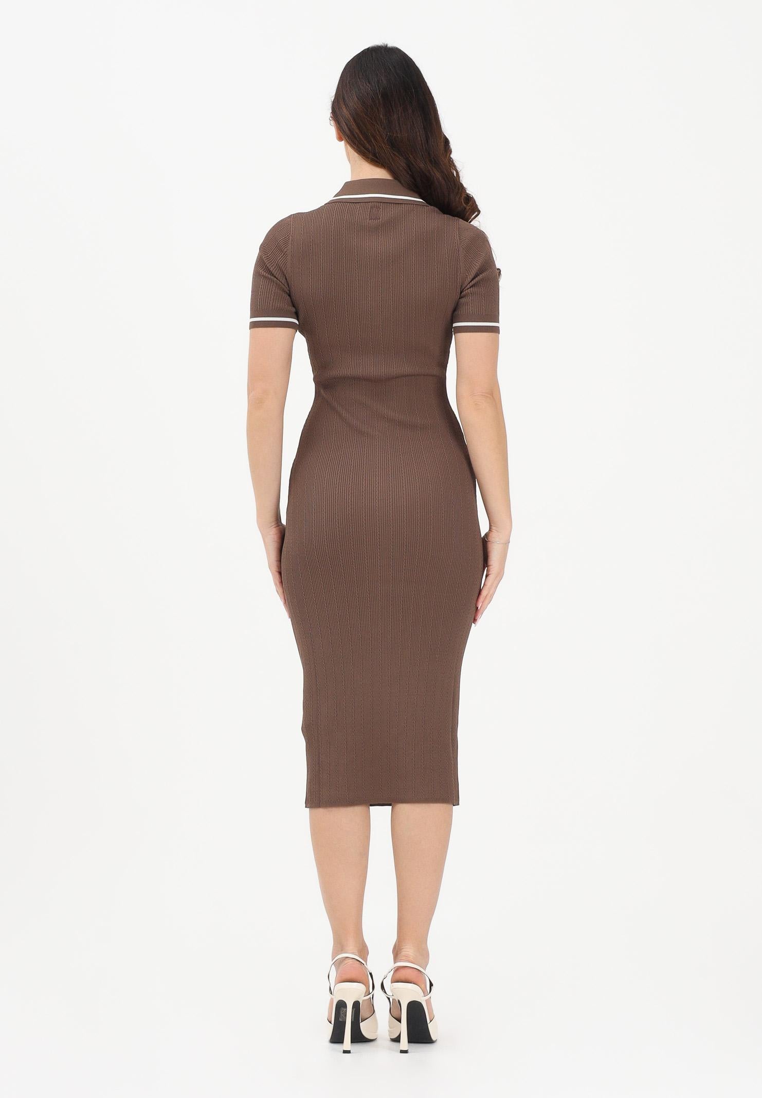 ARMANI EXCHANGE Abito midi marrone da donna in maglia a costine XW002244AF10352 U6136 ARMANI EXCHANGE