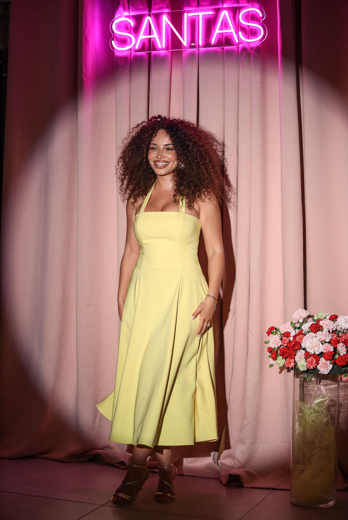 SANTAS Abito midi MEDELEINE giallo da donna PV2508 GIALLO SANTAS