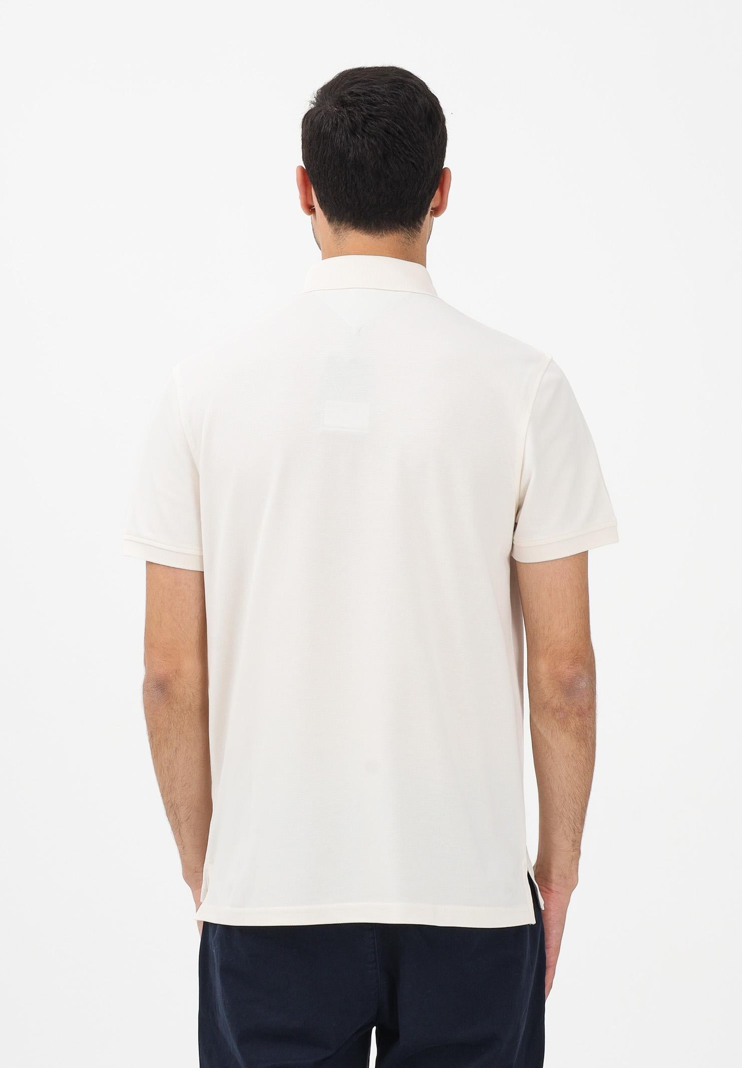 TOMMY HILFIGER Polo a manica corta panna da uomo con logo MW0MW17770 Z00 TOMMY HILFIGER