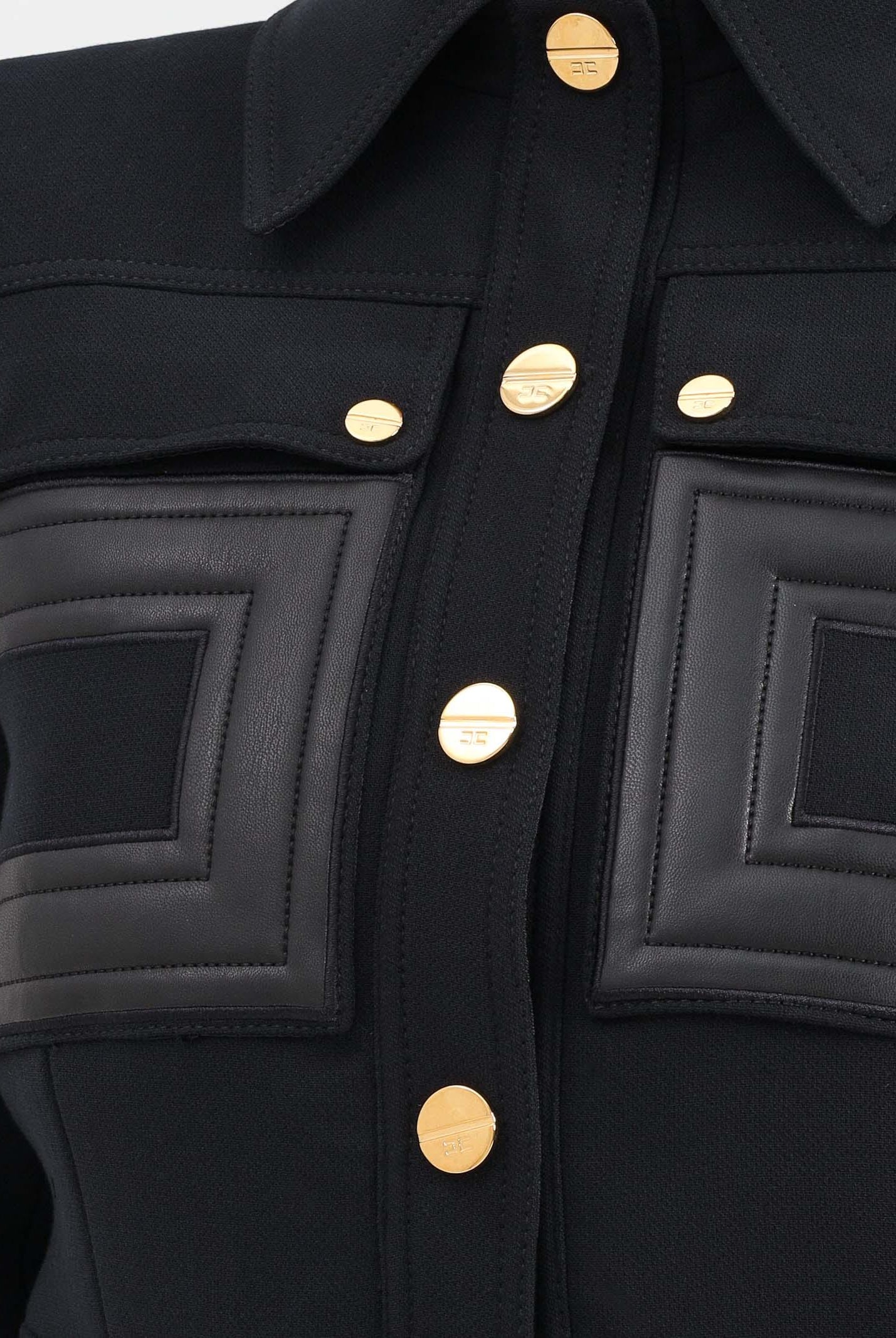 ELISABETTA FRANCHI Giacca nero da donna con dettagli logo<BR/> GI15957E2 110 ELISABETTA FRANCHI