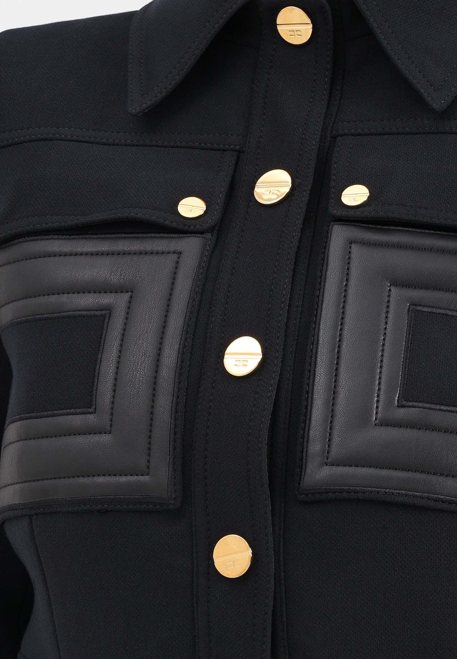 ELISABETTA FRANCHI Giacca nero da donna con dettagli logo<BR/> GI15957E2 110 ELISABETTA FRANCHI