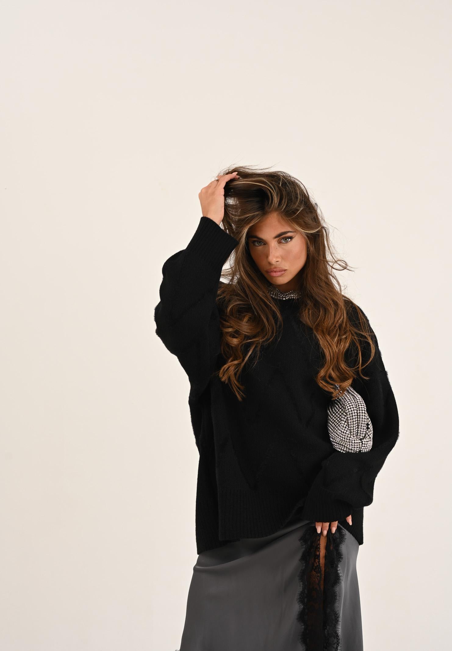 SANTAS Clutch Sparkling con strass per un effetto glamour SPARKLING ARGENTO SANTAS