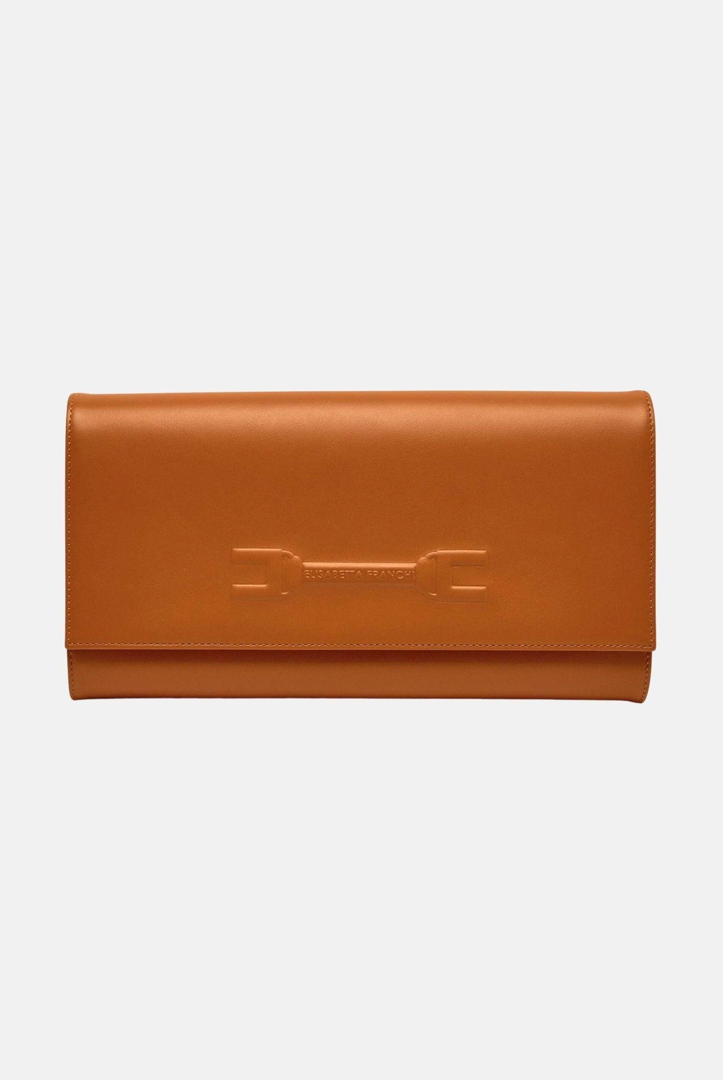 ELISABETTA FRANCHI Pochette cognac da donna realizzata in vera pelle BS99A61E2 027 ELISABETTA FRANCHI
