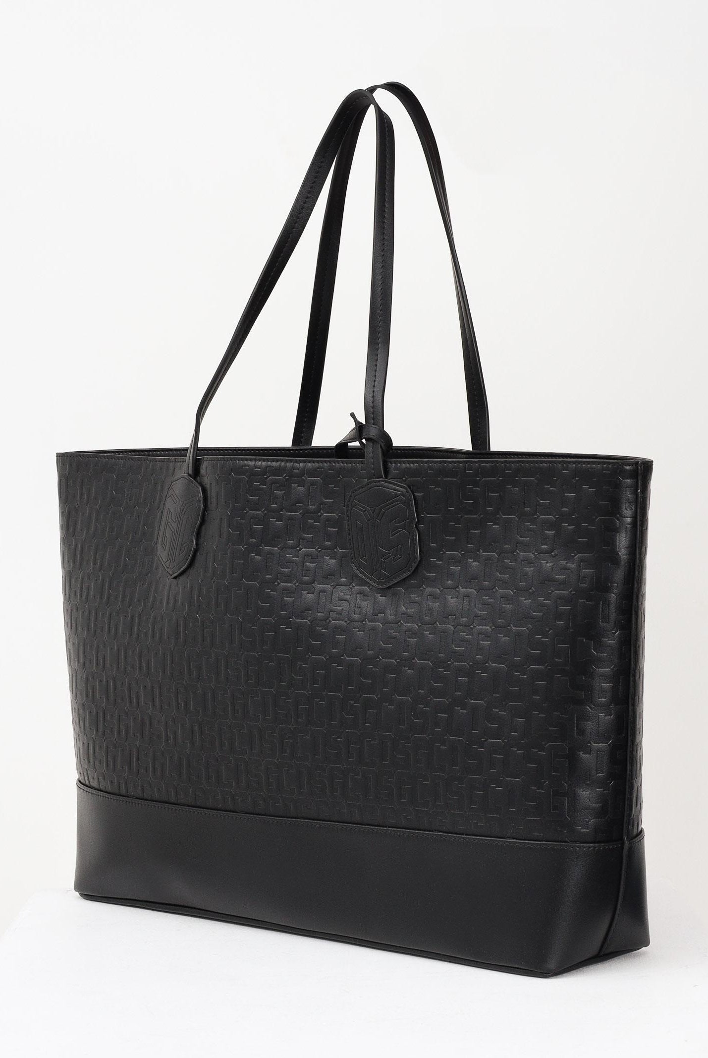 GCDS Shopper nera da donna con pattern logo GCDSMD001 99 GCDS