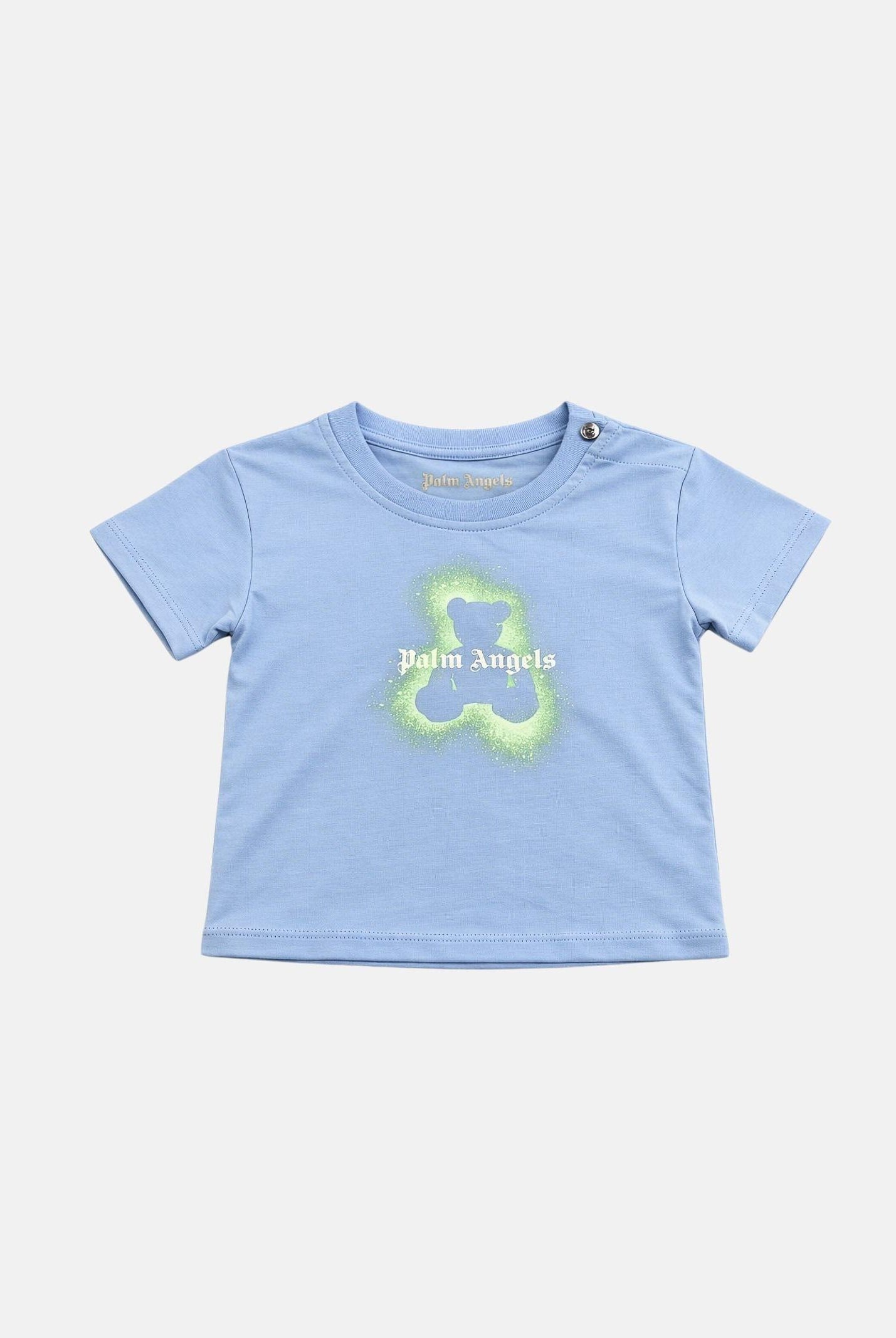 PALM ANGELS T-shirt a manica corta celeste da neonato con stampa PBXB001S26JER001 050 PALM ANGELS