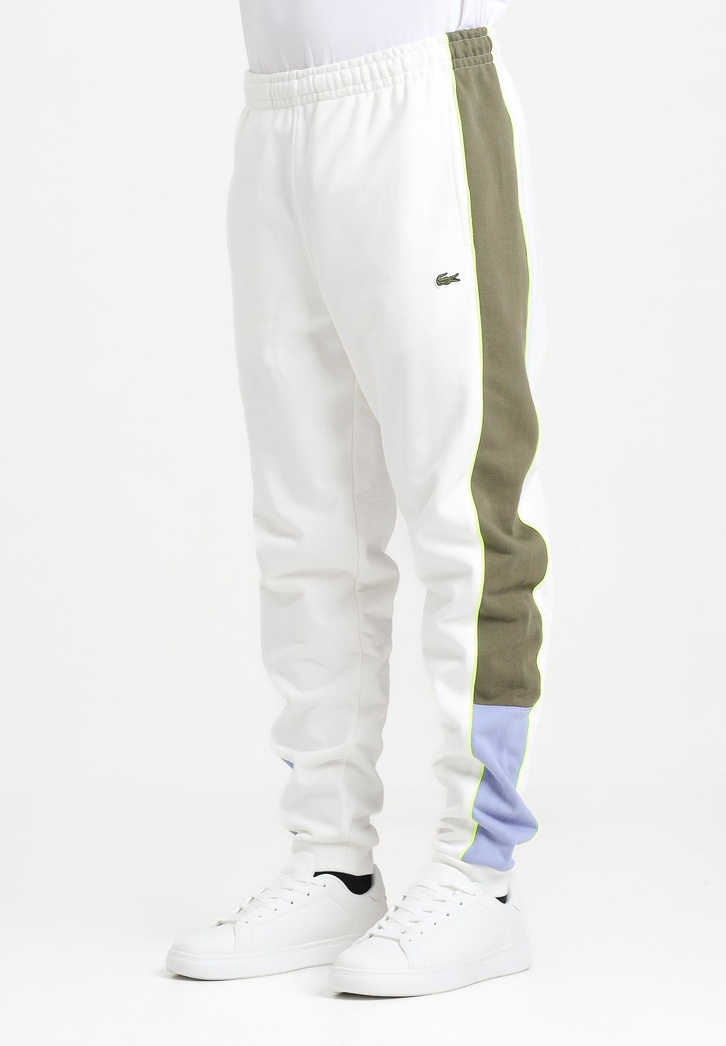 LACOSTE Pantalone sportivo bianco da uomo con motivo color block XH5923 9IV LACOSTE