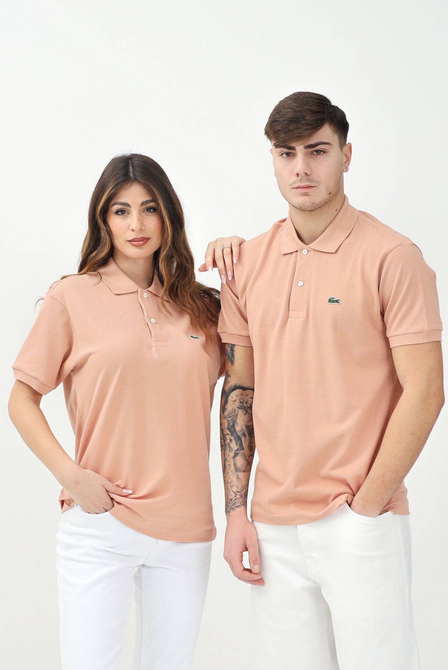 LACOSTE Polo salmone per uomo e donna caratterizzata da patch logo coccodirllo 1212 UI2 LACOSTE
