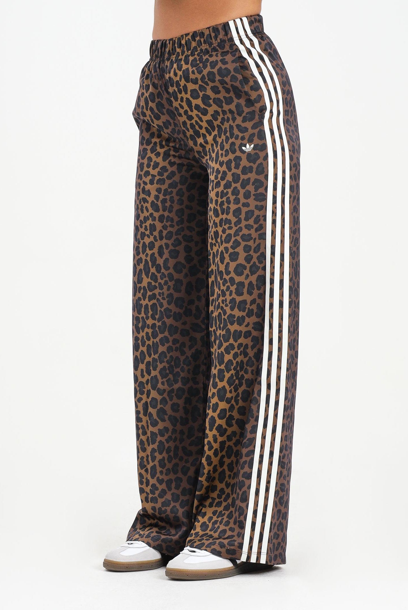 ADIDAS ORIGINALS Pantalone sportivo Wide Leg Satin Leopard marrone da donna KA2666 ADIDAS ORIGINALS