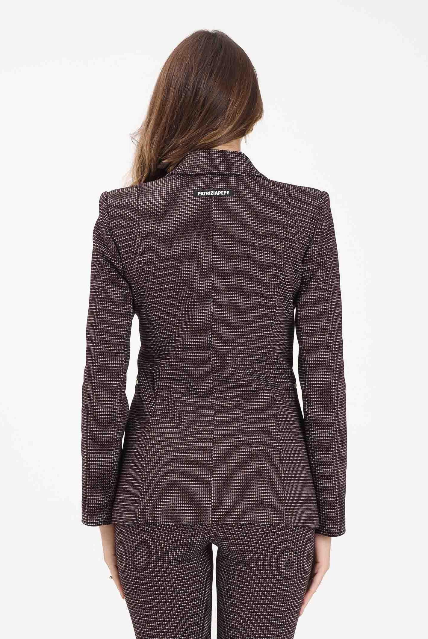 PATRIZIA PEPE Giacca bordeaux da donna con micro fantasia 8S0548A625 FG12 PATRIZIA PEPE