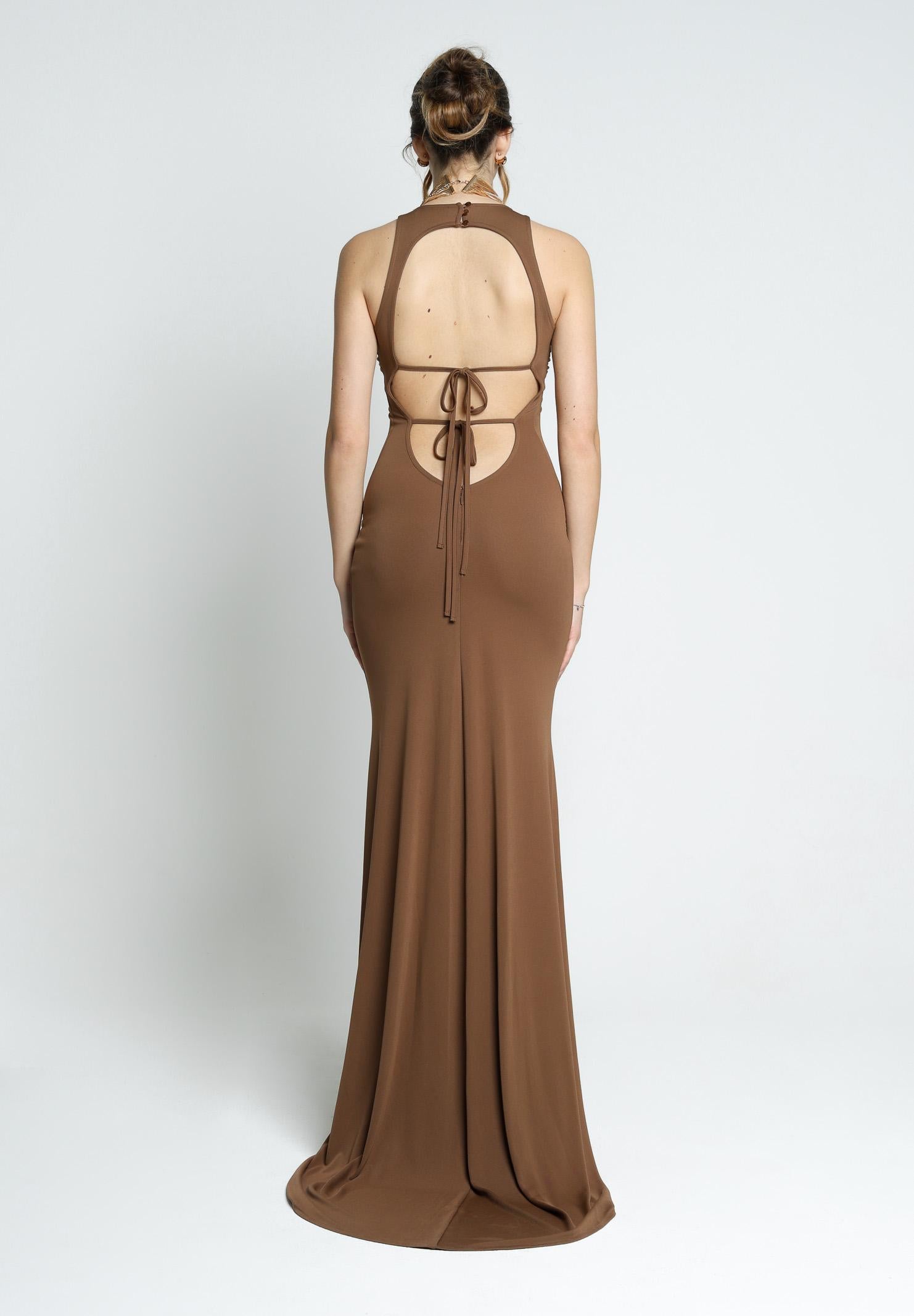 SANTAS Abito lungo BON BON marrone da donna PV25010 MARRONE SANTAS