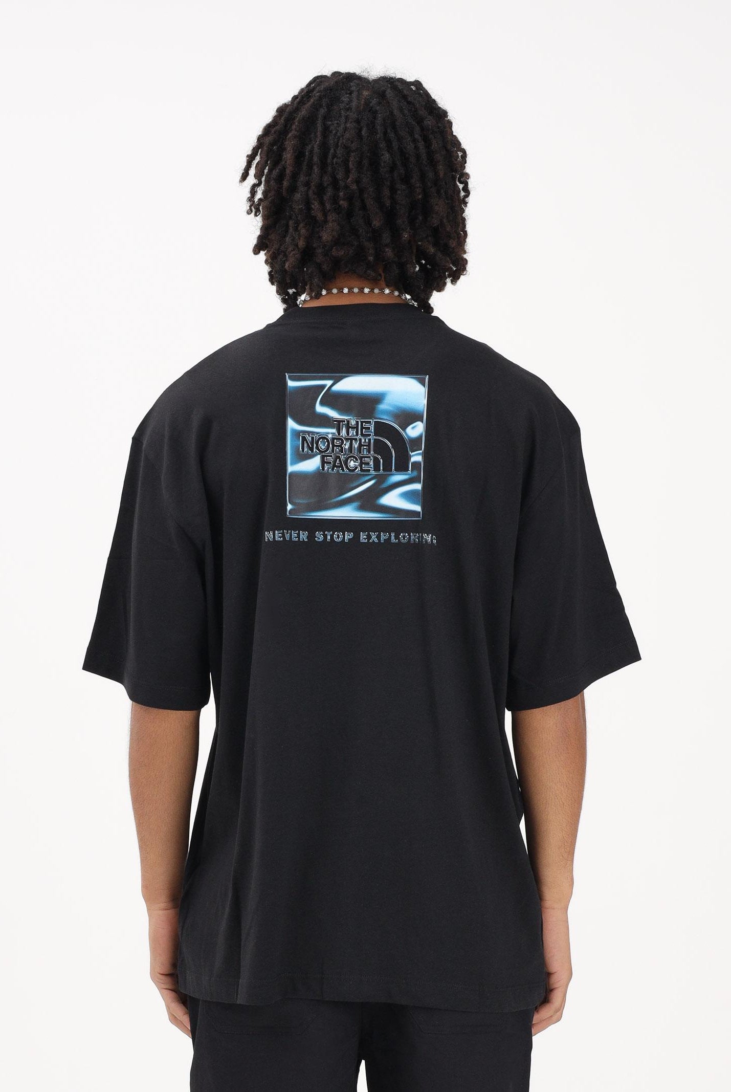 THE NORTH FACE T-shirt a manica corta Liquid NSE Box Oversized Graphic nera da uomo NF0A8G9WJK31 . THE NORTH FACE