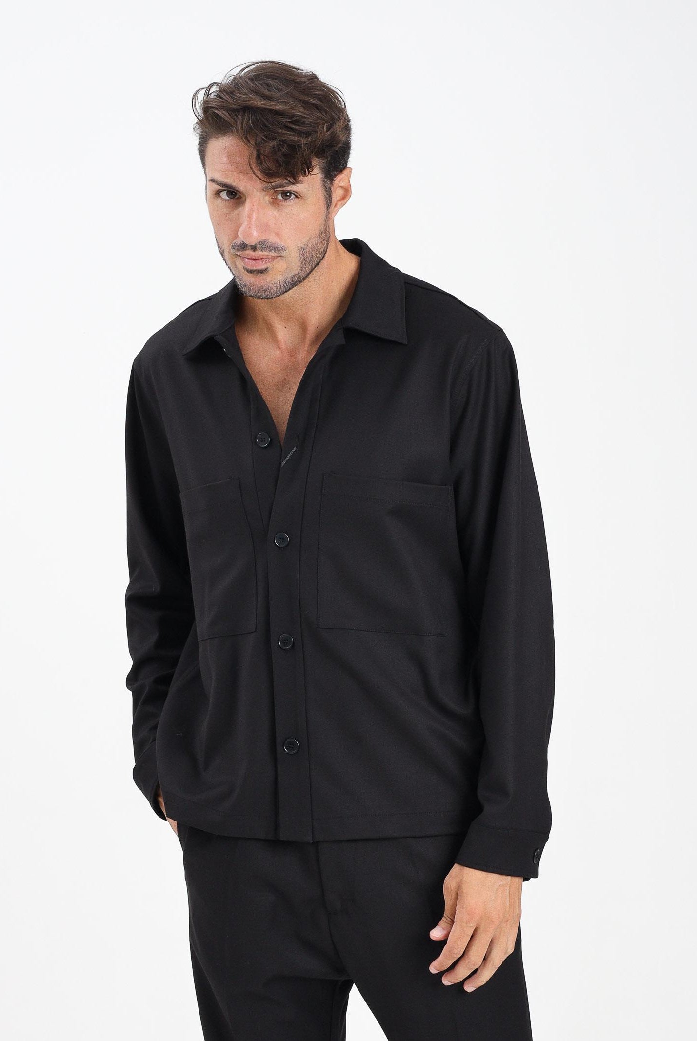 I'M BRIAN Camicia a manica lunga nera da uomo CA3441 009 I'M BRIAN