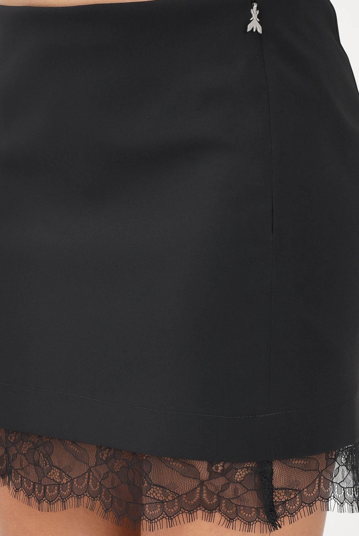 PATRIZIA PEPE Gonna corta nera da donna con pizzo 8G0528A6F5 K103 PATRIZIA PEPE