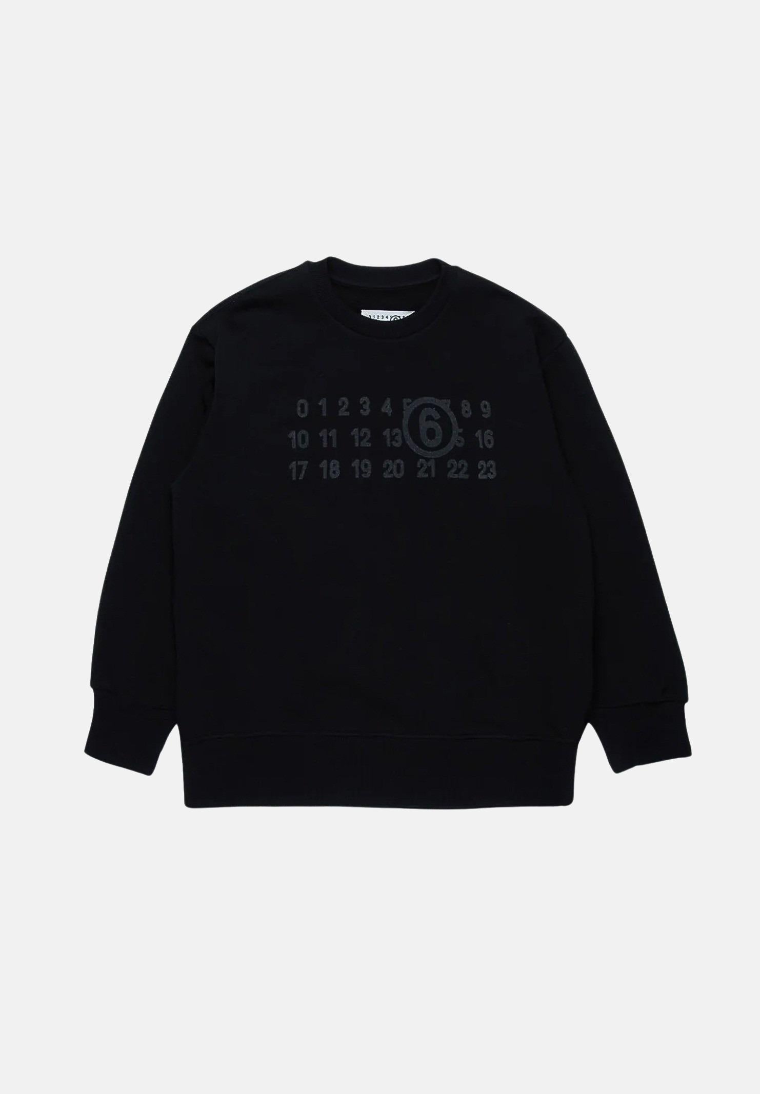 Felpa girocollo nera per donna e bambina con stampa Numerique M60681MM006 M6900 MAISON MARGIELA