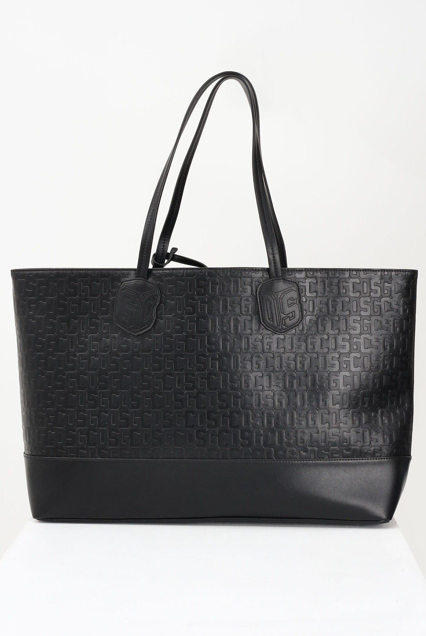 GCDS Shopper nera da donna con pattern logo GCDSMD001 99 GCDS