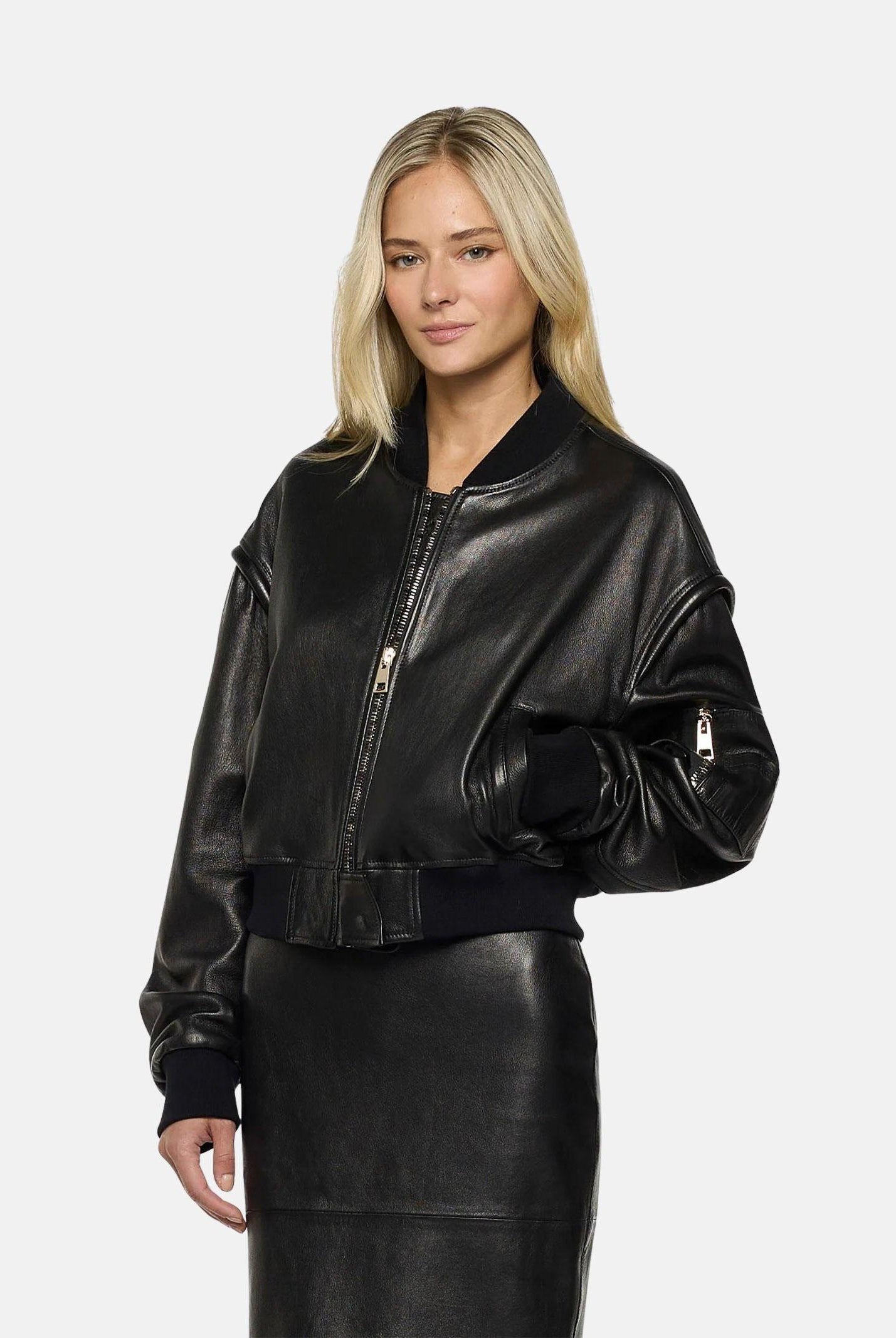 SIMONA CORSELLINI Giubbotto di pelle nero da donna A25CPGBS0101 V0003 SIMONA CORSELLINI