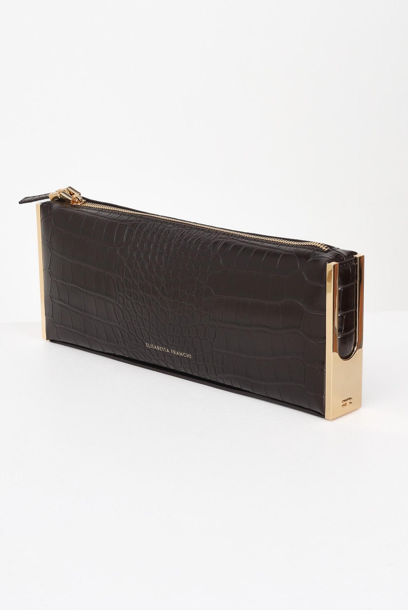 ELISABETTA FRANCHI Pochette marrone da donna con stampa cocco BS52A56E2 EA3 ELISABETTA FRANCHI