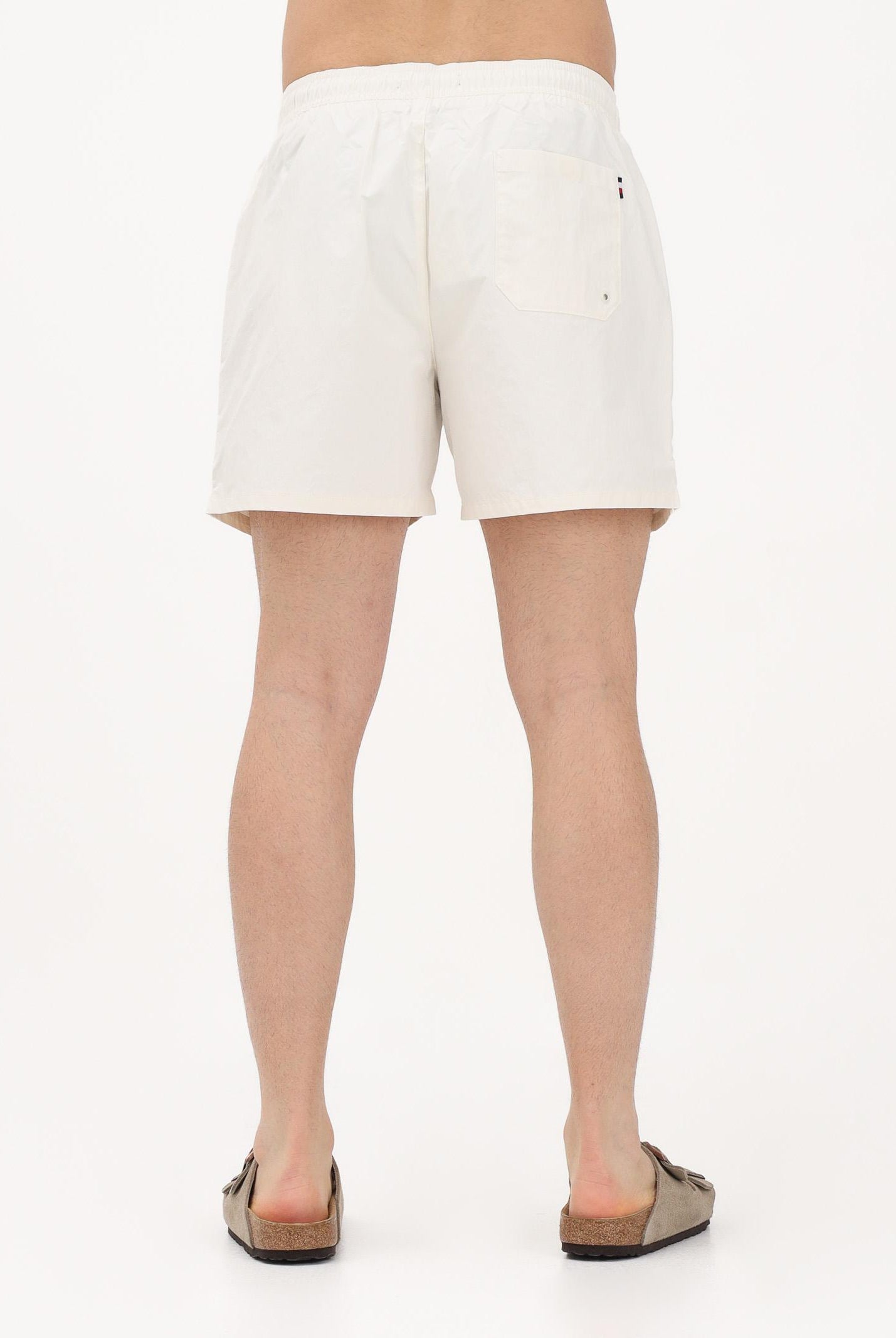 TOMMY HILFIGER Shorts mare panna da uomo con logo UM0UM03477 Z00 TOMMY HILFIGER