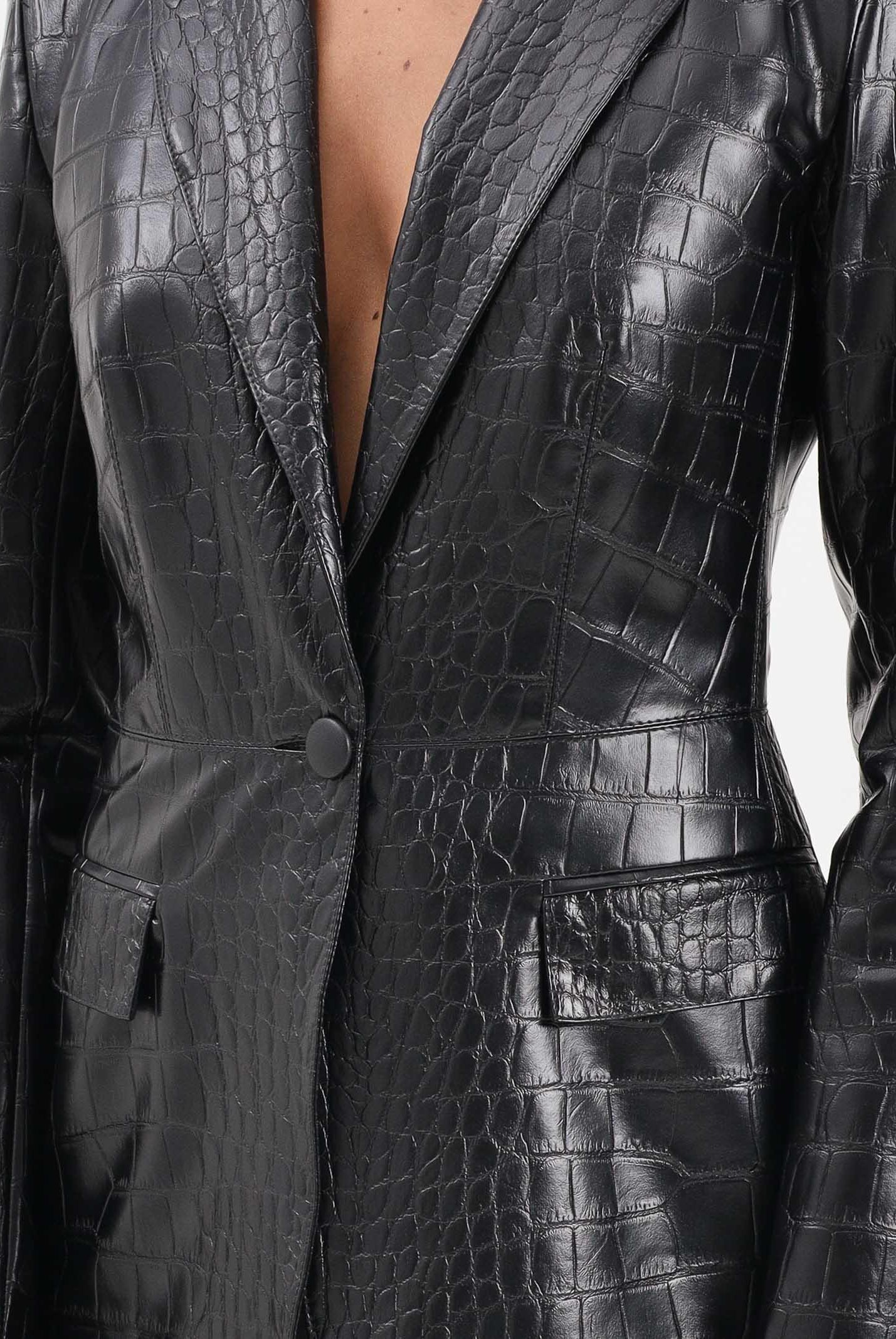 ELISABETTA FRANCHI Giacca nera da donna con stampa cocco GI19158E2 110 ELISABETTA FRANCHI