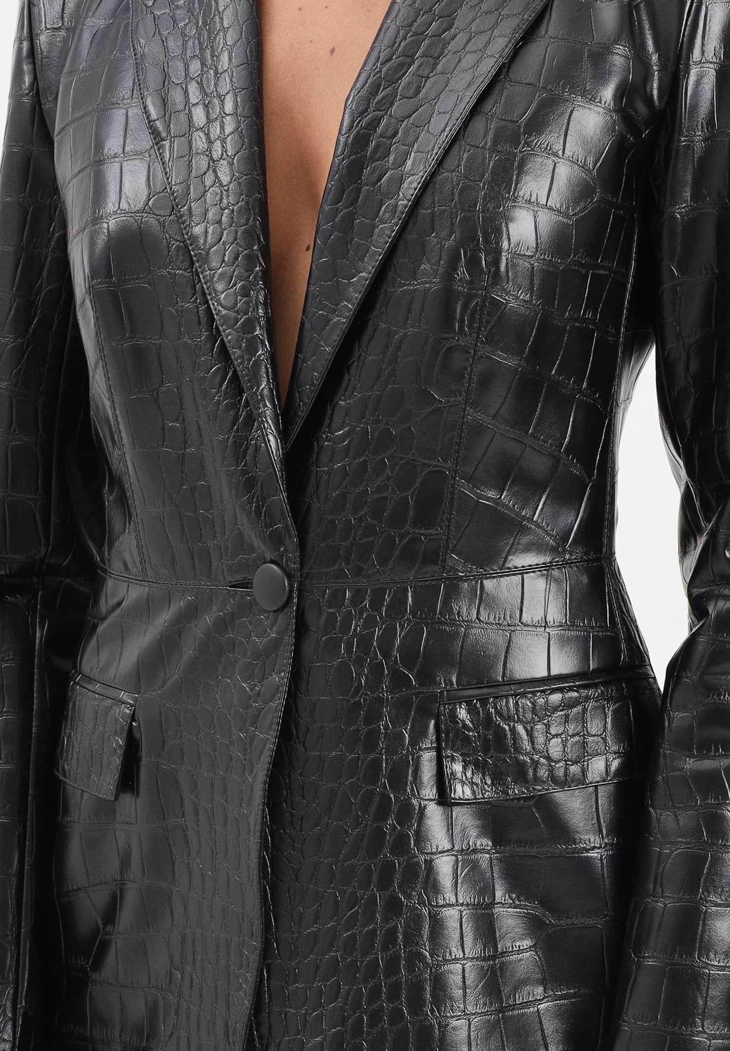 ELISABETTA FRANCHI Giacca nera da donna con stampa cocco GI19158E2 110 ELISABETTA FRANCHI