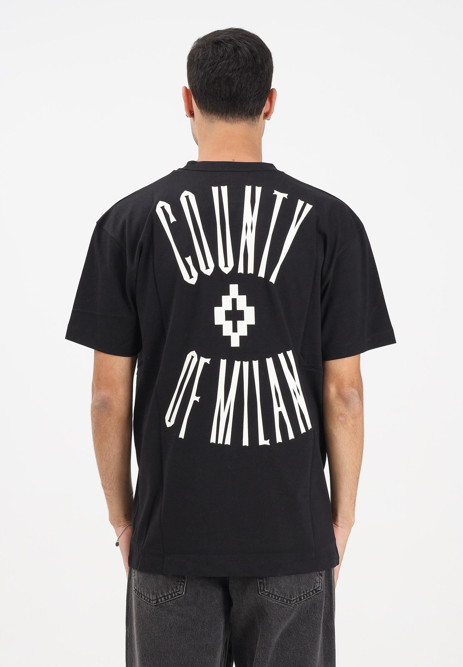 MARCELO BURLON COUNTY OF MILAN T-shirt a manica corta nera da uomo con maxi stampa sul retro F5CAMATH057 110 MARCELO BURLON COUNTY OF MILAN