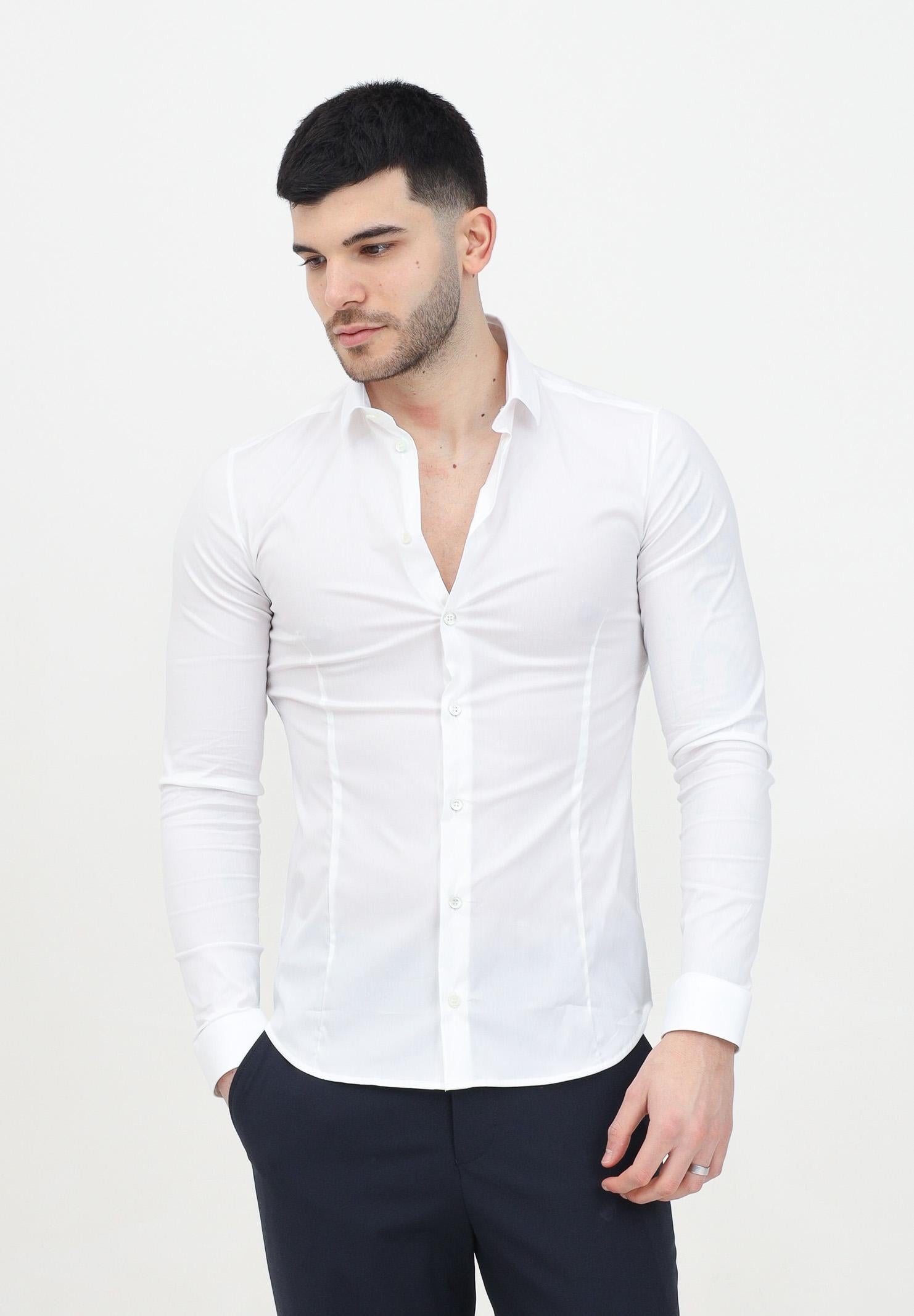 Camicia a manica lunga bianca da uomo 5C055B/A01 W103Bianco ottico PATRIZIA PEPE