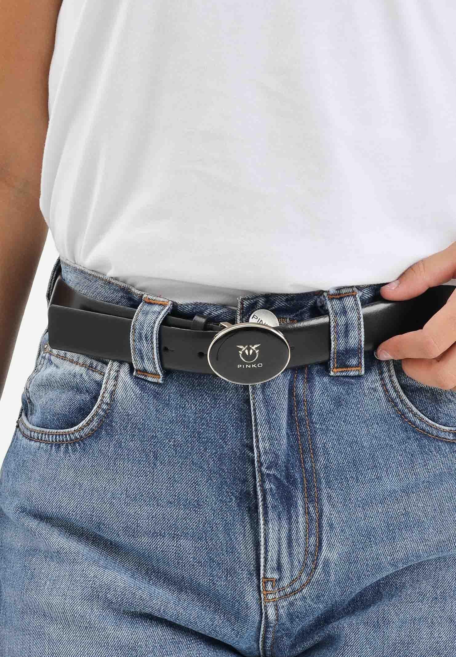 PINKO Cintura nera da donna con fibbia logata 105478A2QL Z99L PINKO