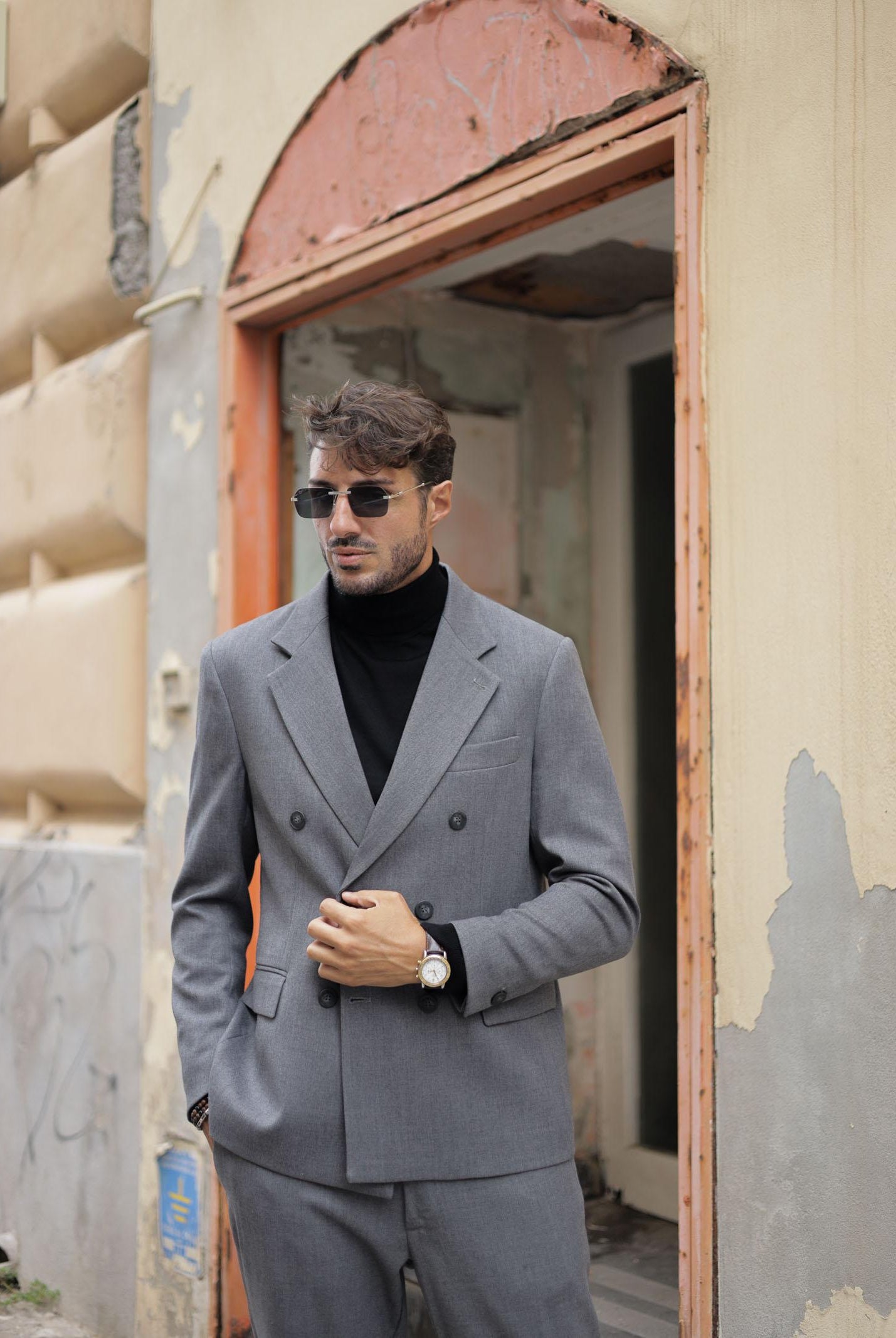 I'M BRIAN Giacca doppiopetto grigia da uomo GIA3461 008 I'M BRIAN