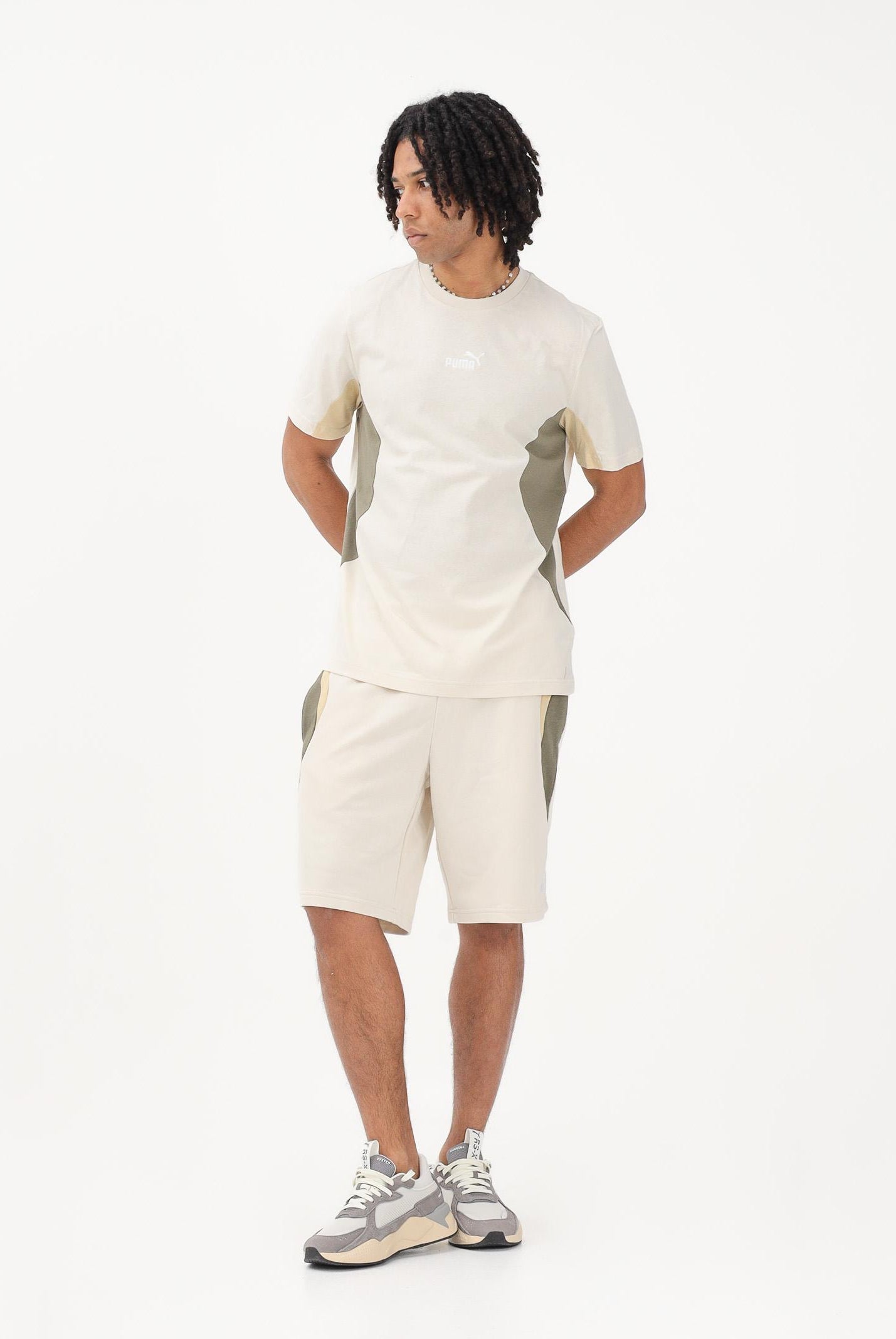 PUMA Shorts sportivo Essentials Block panna da uomo 691701 87 PUMA