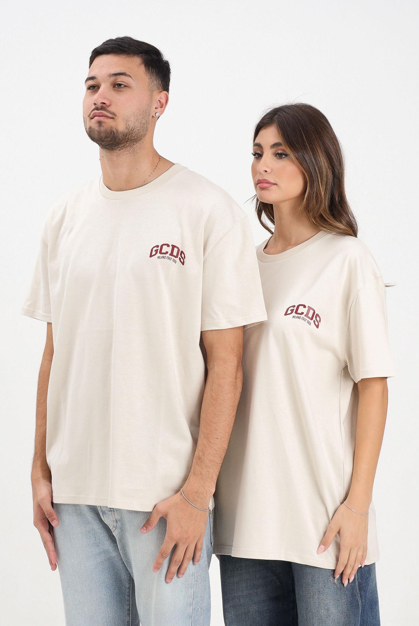 GCDS T-shirt a manica corta burro per uomo e donna con stampa logo B2EM2305JJ4 15 GCDS