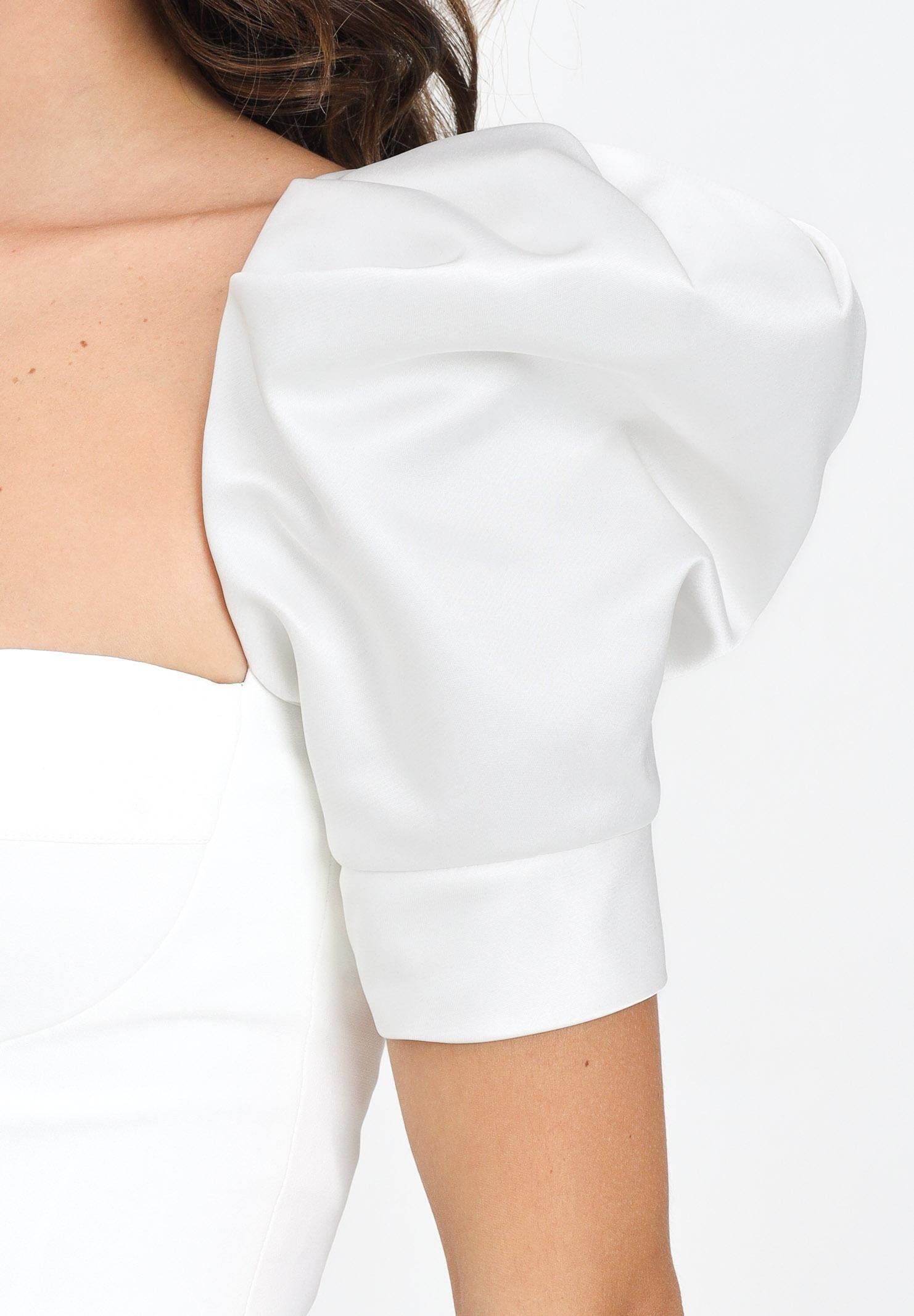 ELISABETTA FRANCHI Corpetto avorio da donna realizzato in crêpe e in duchesse TO02656E2 360 ELISABETTA FRANCHI