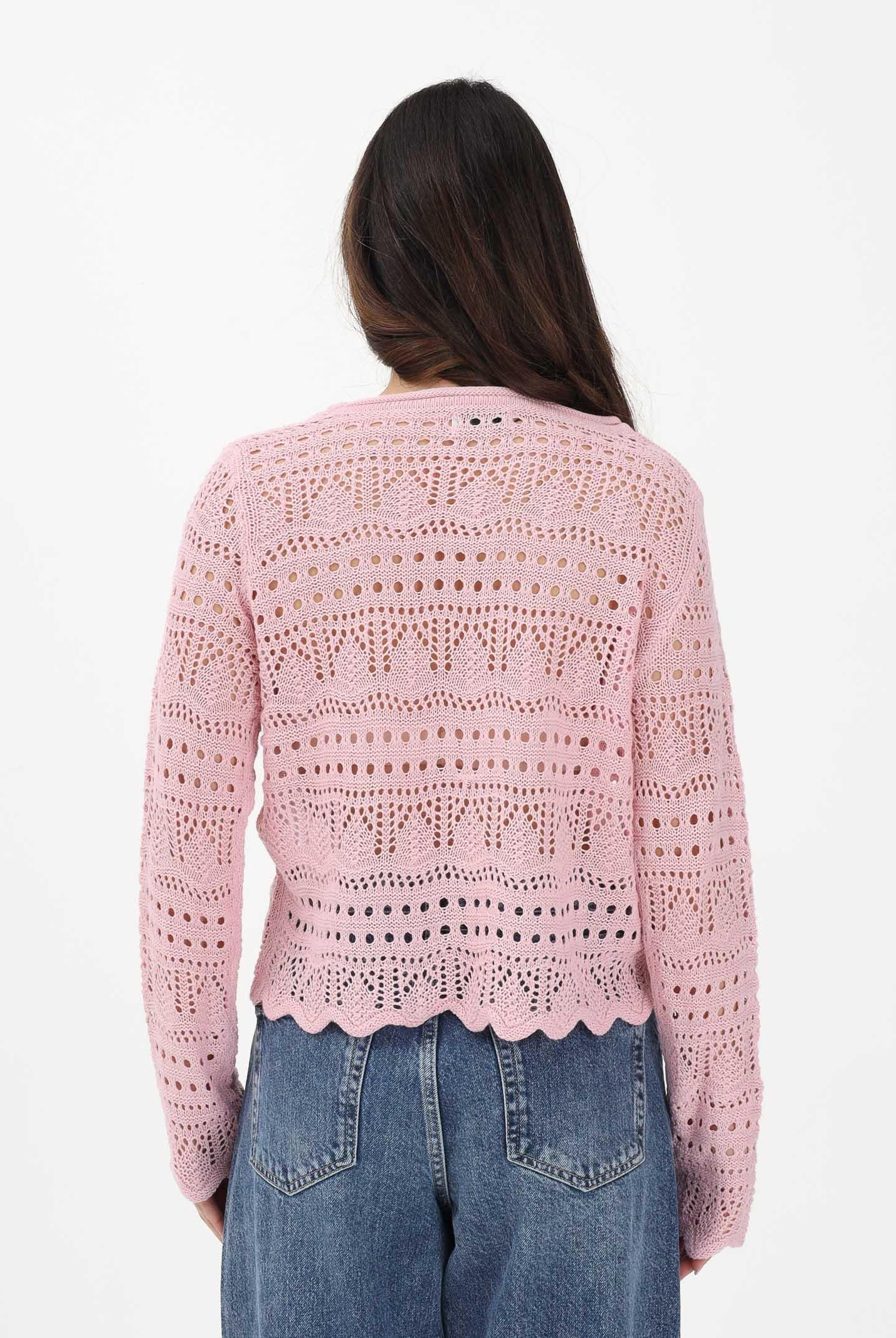 JDY Maglia traforata rosa da donna 15287384 FRLI JDY