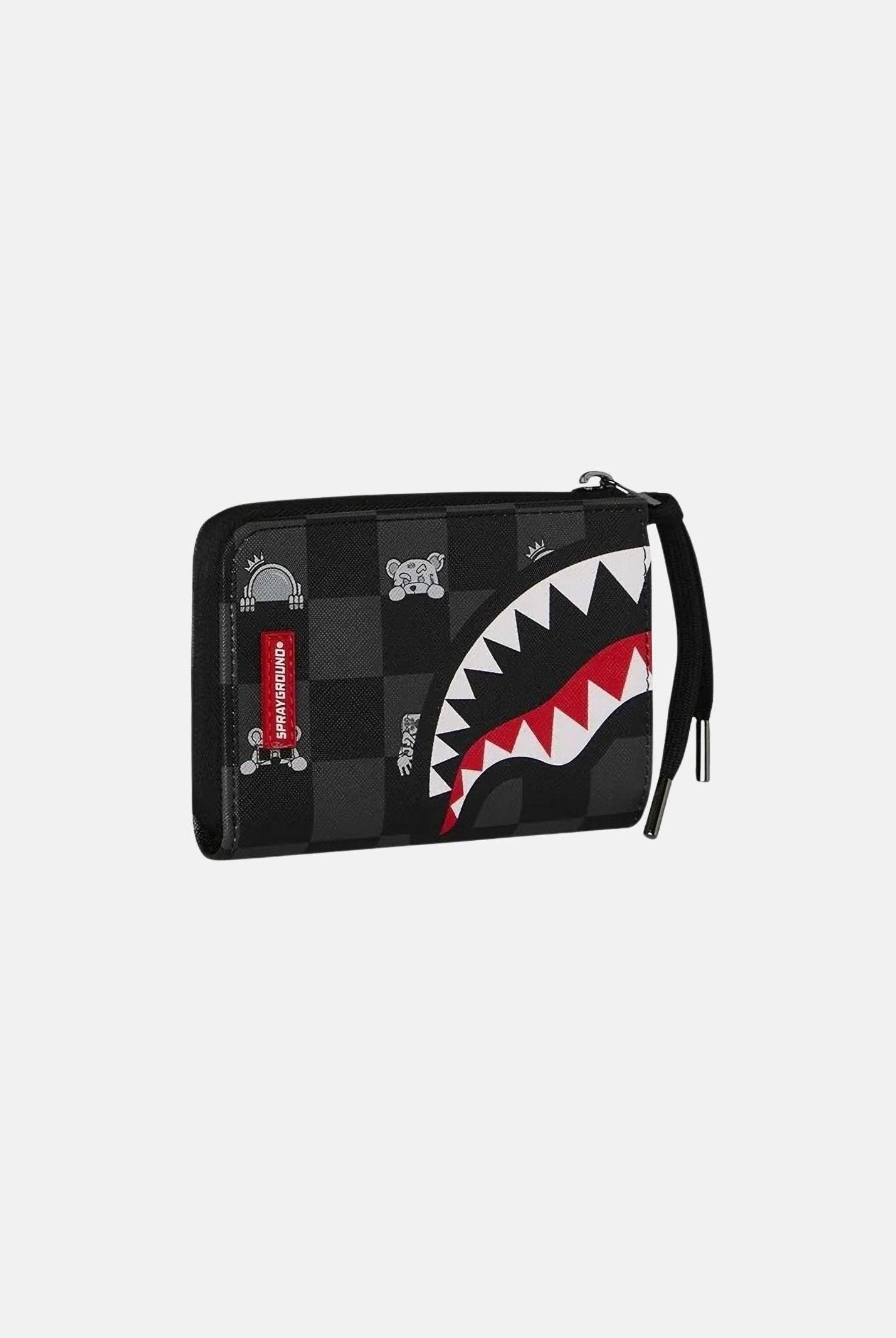 SPRAYGROUND Portafogli GRAY PEEKING CHARACTER CHECK nero per uomo e donna 910W8917NSZ . SPRAYGROUND