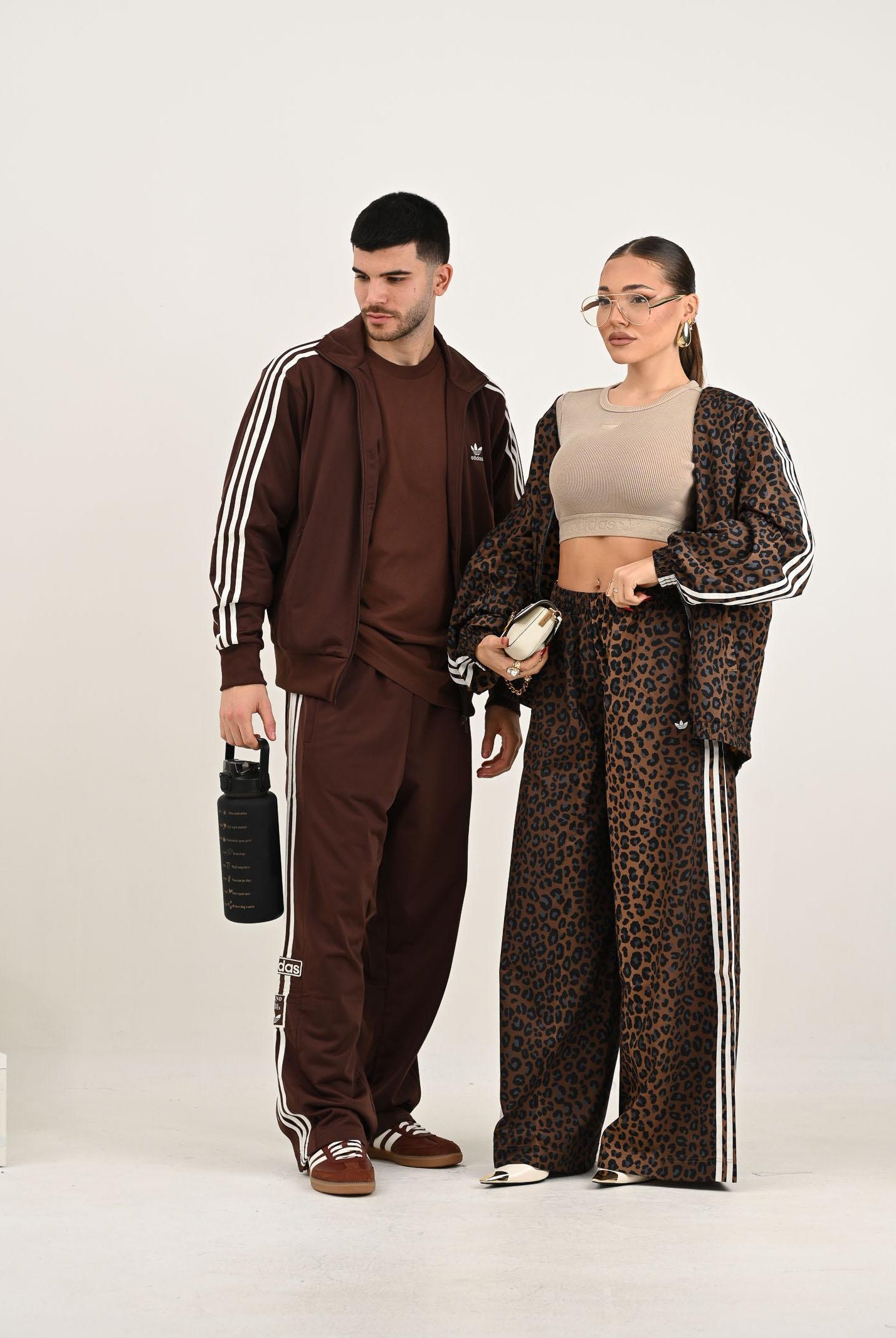 ADIDAS ORIGINALS Pantalone sportivo Leopard Firebird Oversized beige da donna JW7302 ADIDAS ORIGINALS