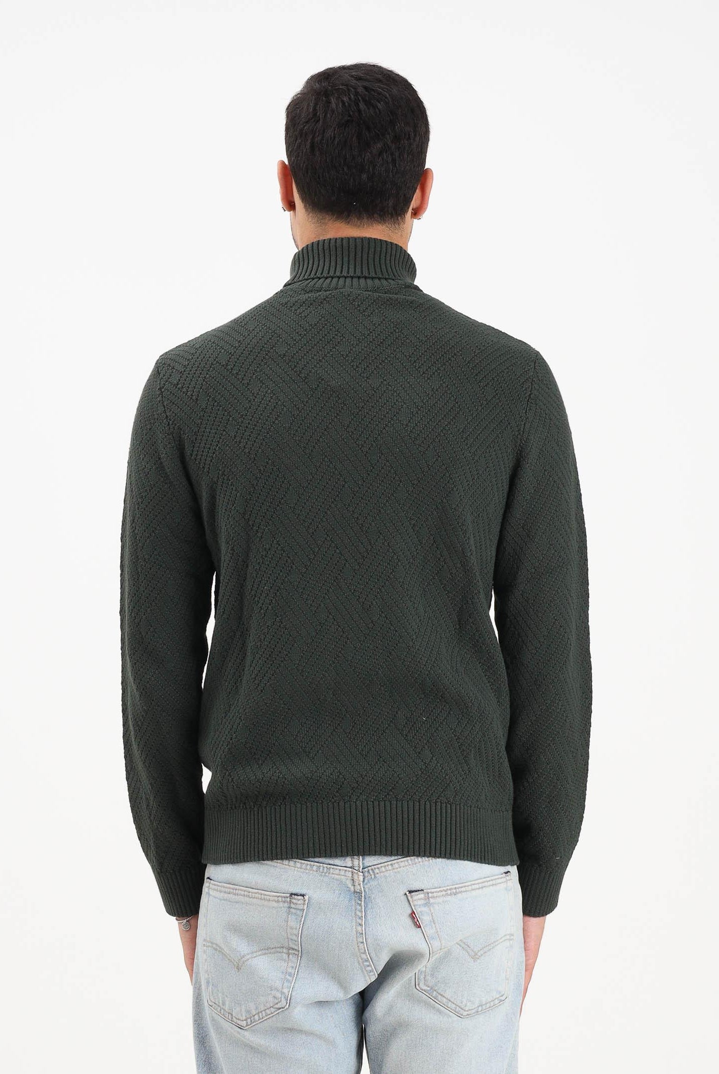 SELECTED HOMME Maglioncino a collo alto verde bosco da uomo 16098329 DeepForest SELECTED HOMME