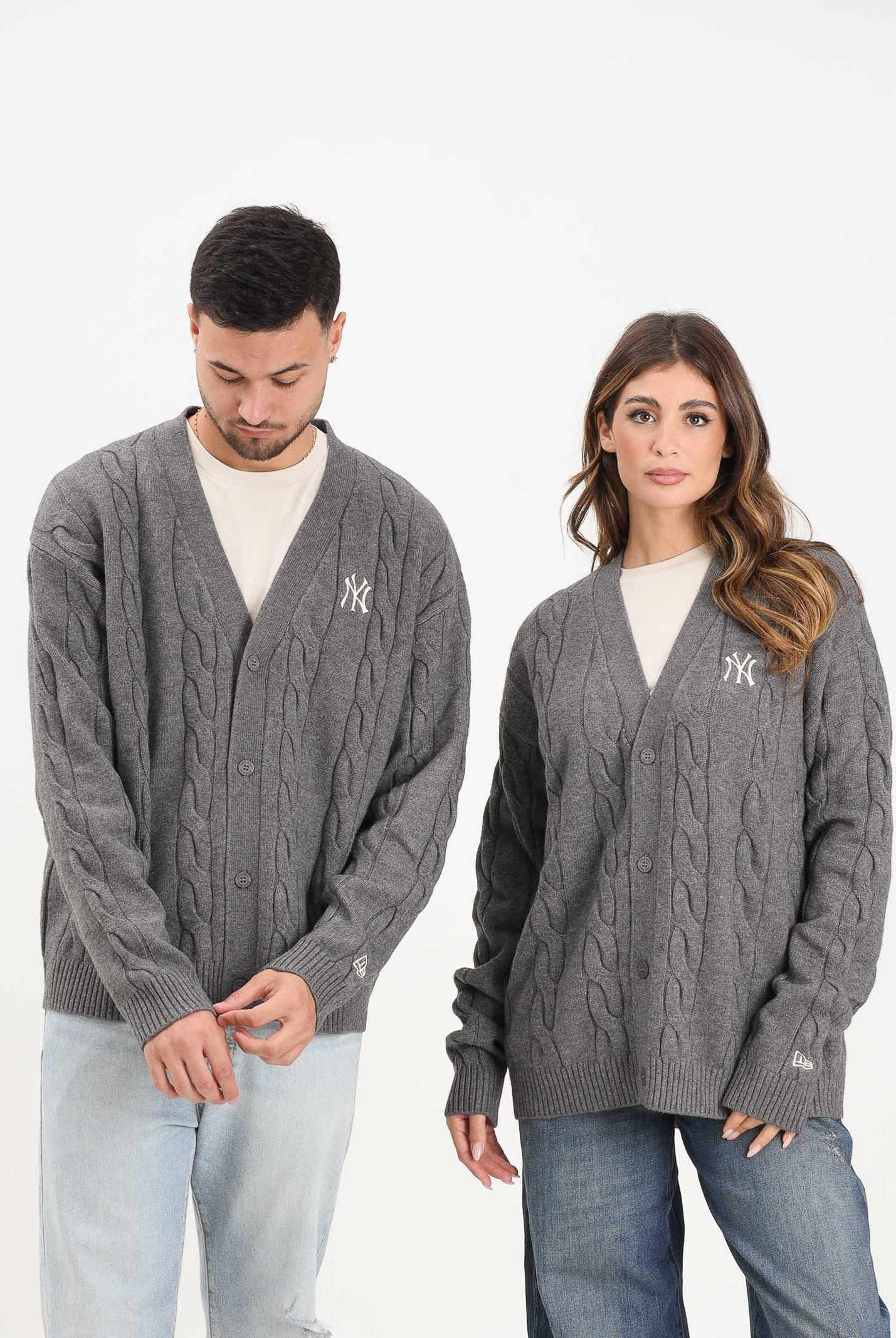 NEW ERA Cardigan New York Yankees MLB grigio per uomo e donna 60758743 . NEW ERA