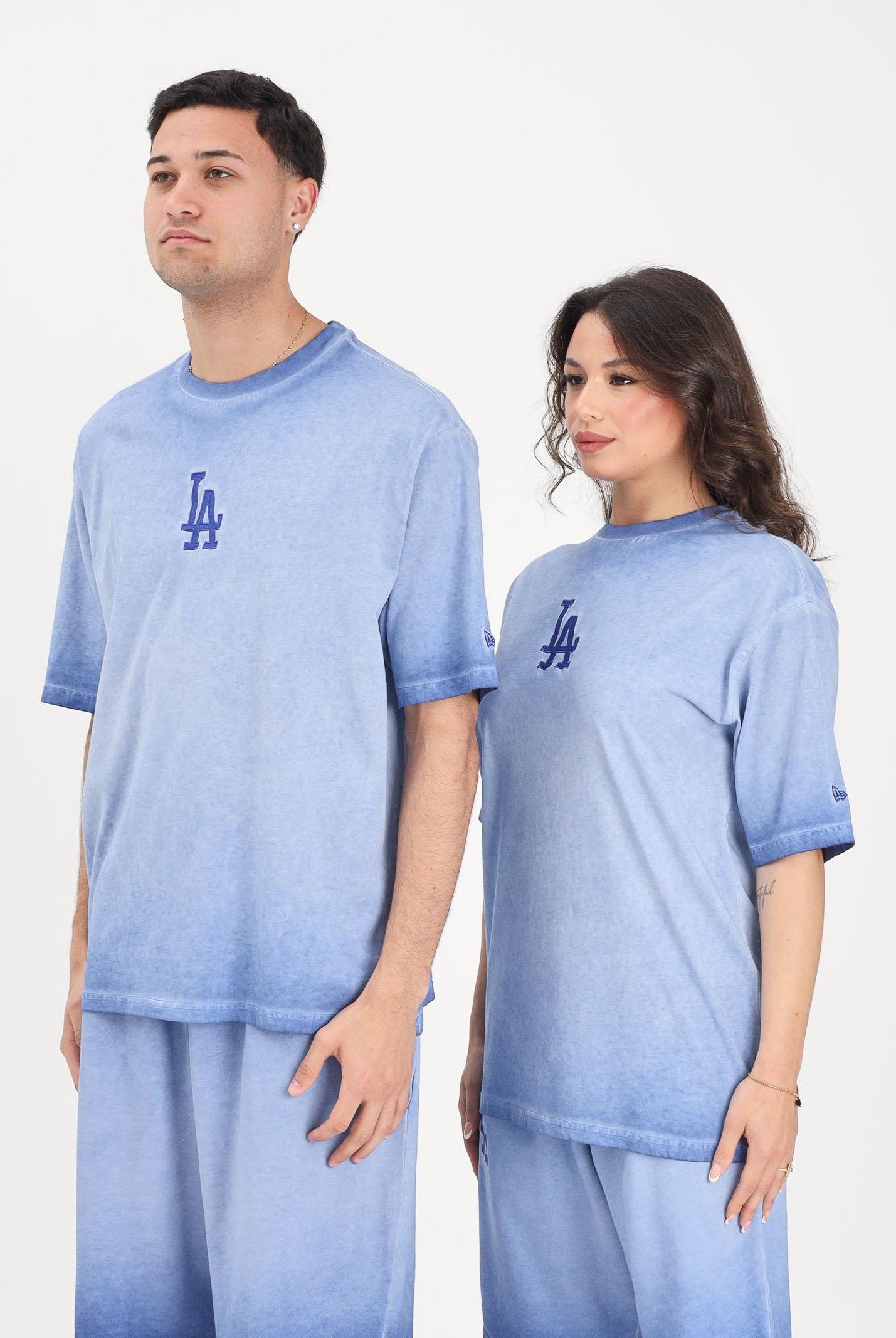 NEW ERA T-shirt a manica corta LA Dodgers MLB Washed Logo blu per uomo e donna 60856137 . NEW ERA
