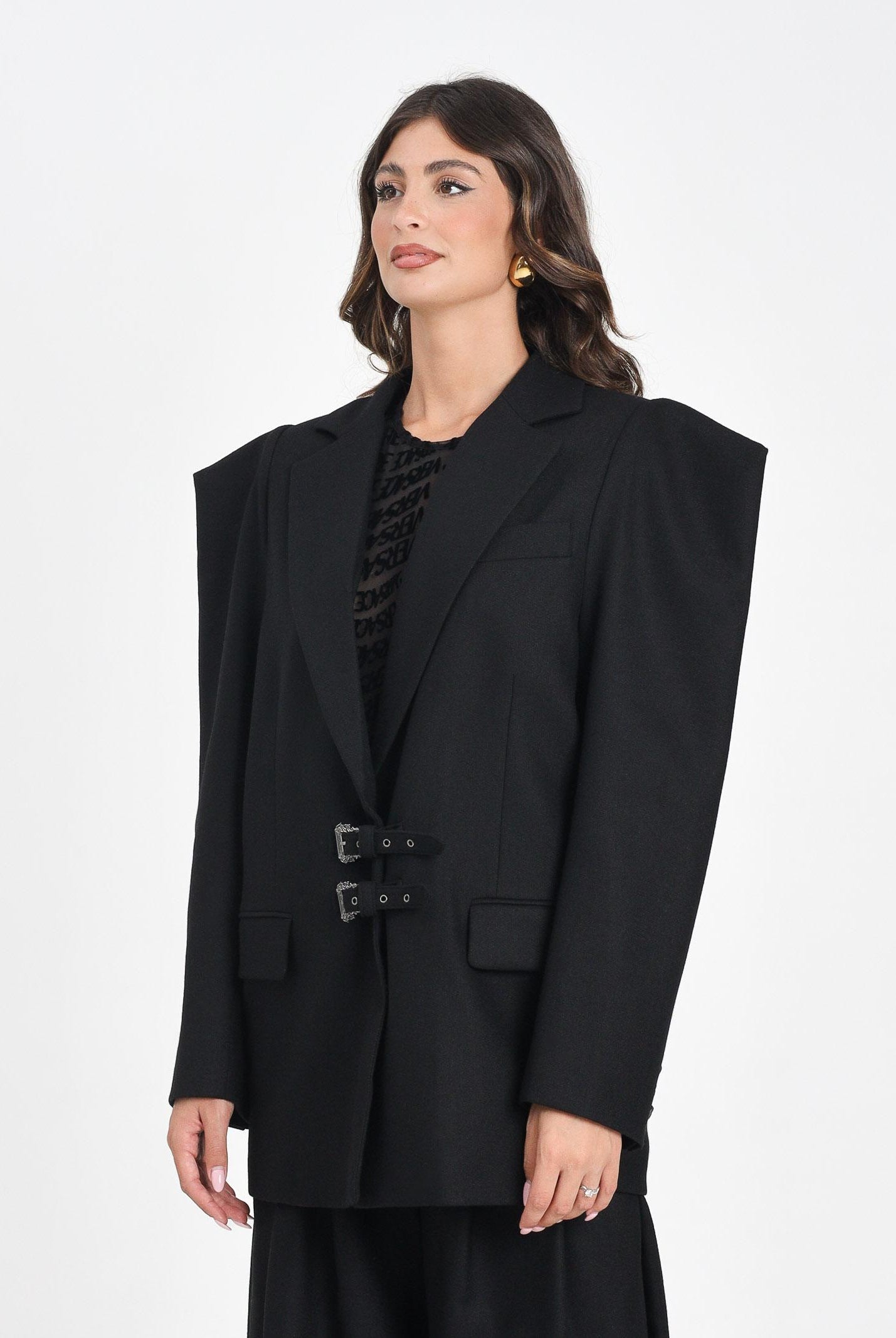 VERSACE JEANS COUTURE Giacca strutturata nera da donna 79HAQ705N0542 899 VERSACE JEANS COUTURE