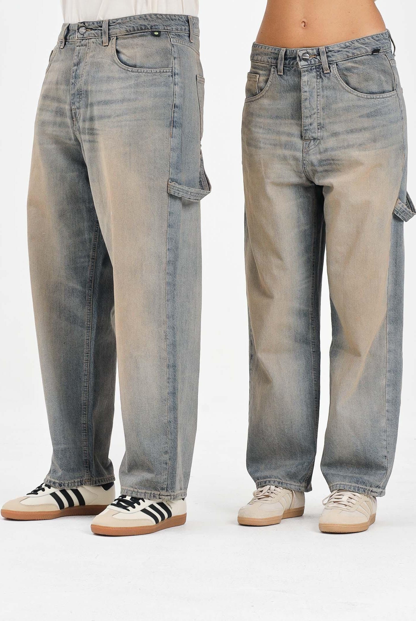 BARROW Jeans cargo in denim vintage per uomo e donna F5BWUADP021 400 BARROW