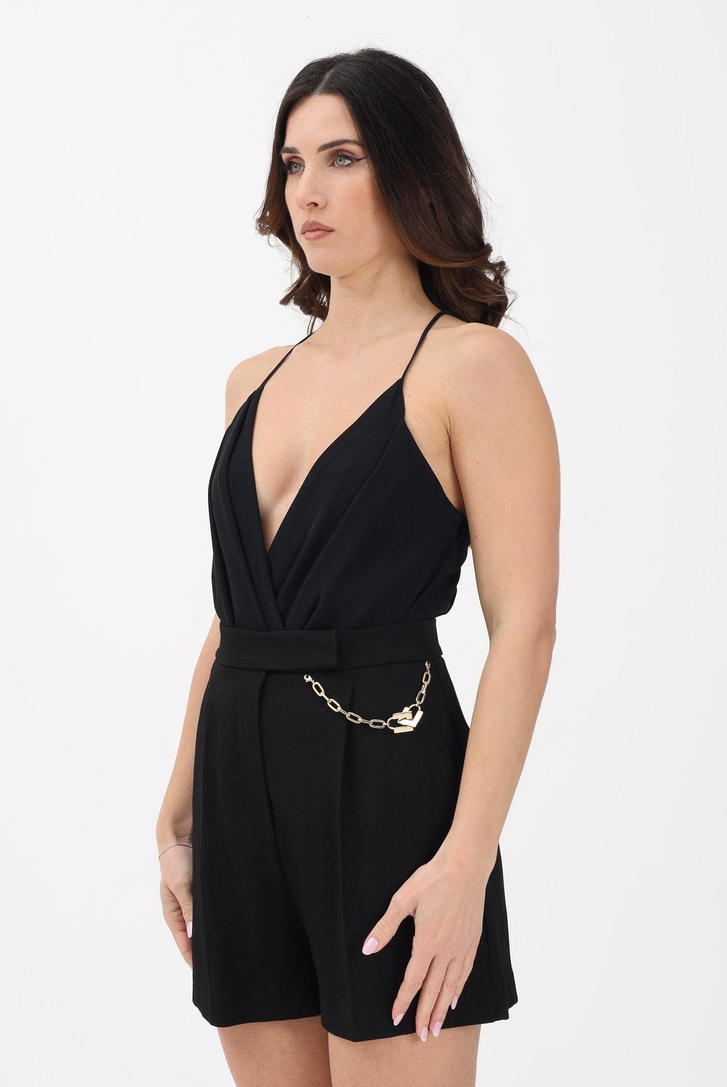 ELISABETTA FRANCHI Body nero da donna con spalline incrociate sul retro BO01461E2 110 ELISABETTA FRANCHI