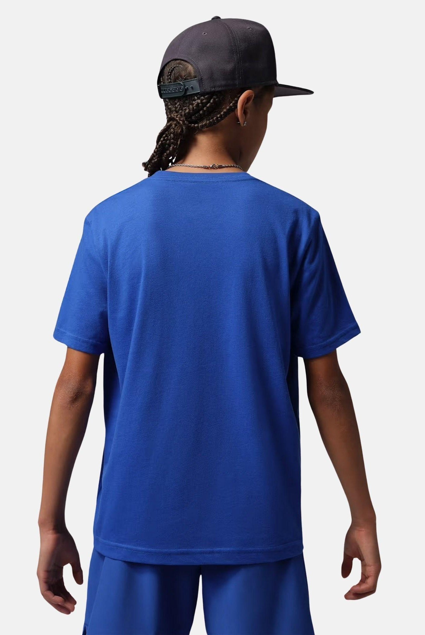 JORDAN T-shirt a manica corta blu per bambino e bambina con ricamo Jumpman 95D266 U89 JORDAN