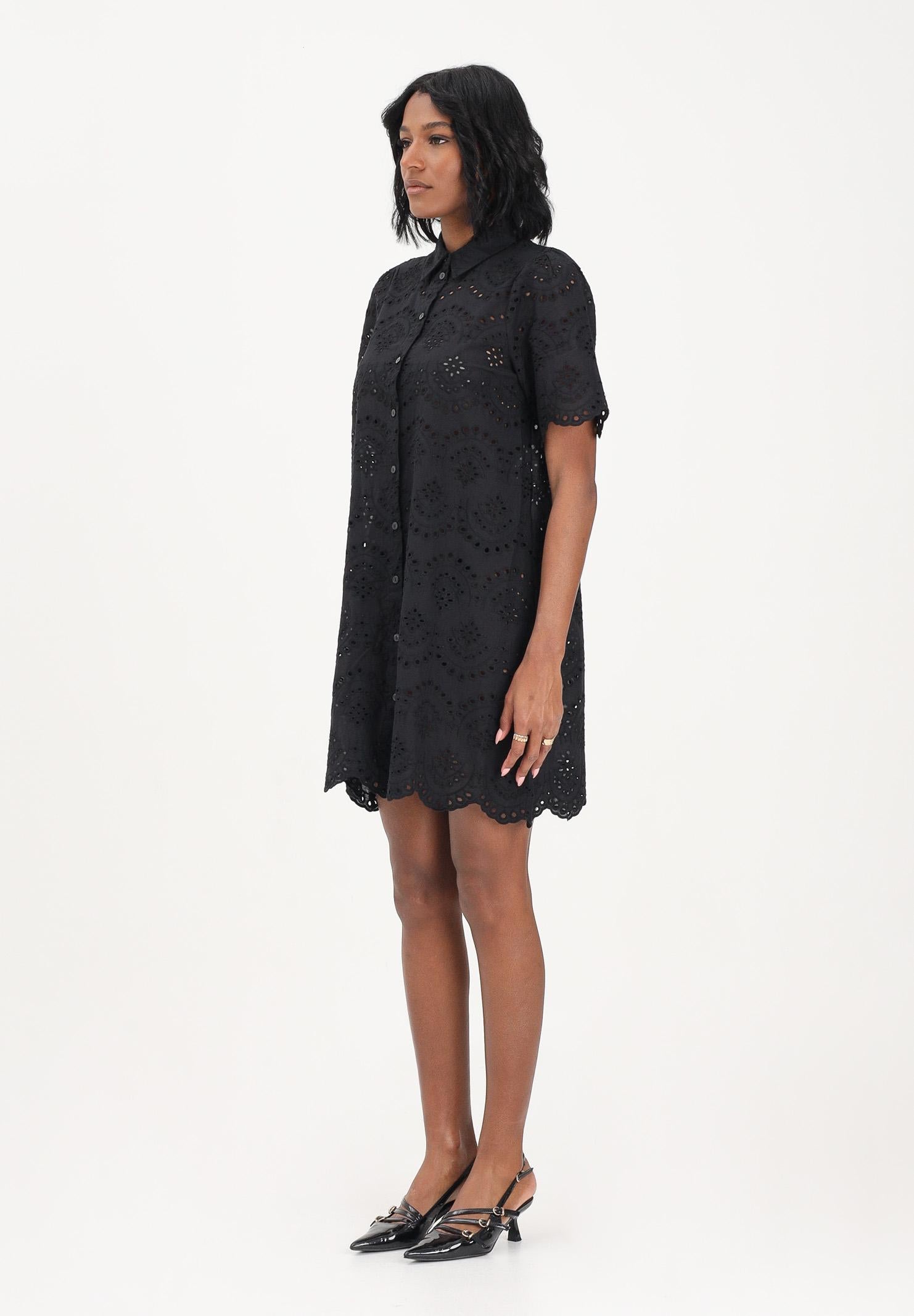 ONLY Abito corto nero da donna in tessuto sangallo ricamato 15357653 BL ONLY