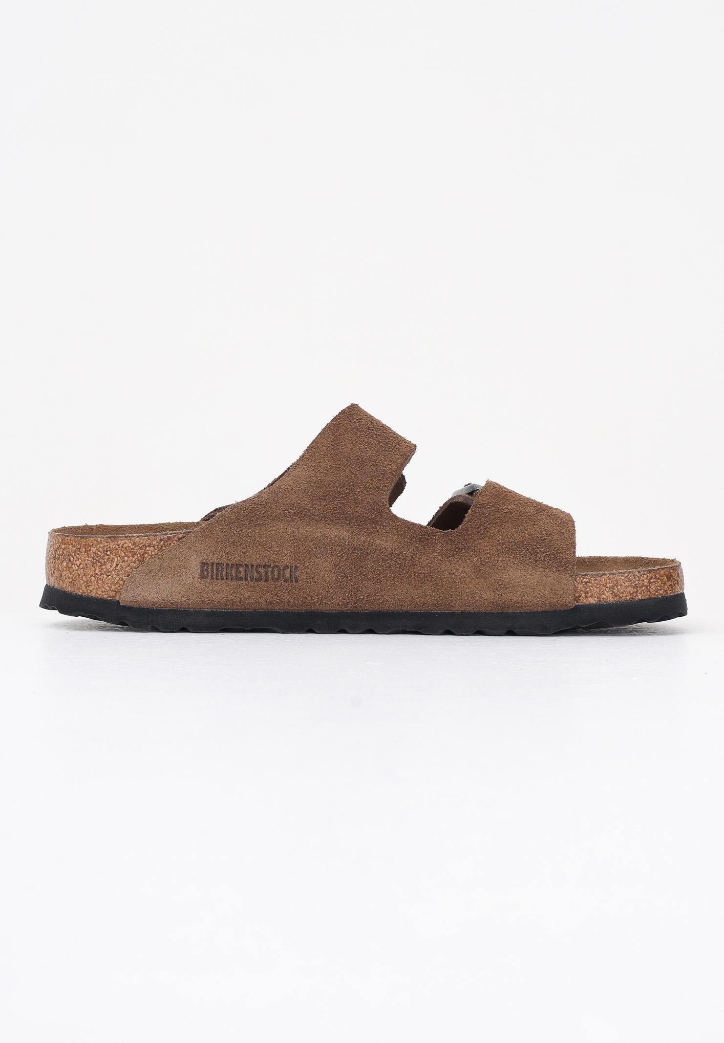 BIRKENSTOCK Ciabatte Arizona in pelle scamosciata marrone per uomo e donna 1030865 . BIRKENSTOCK