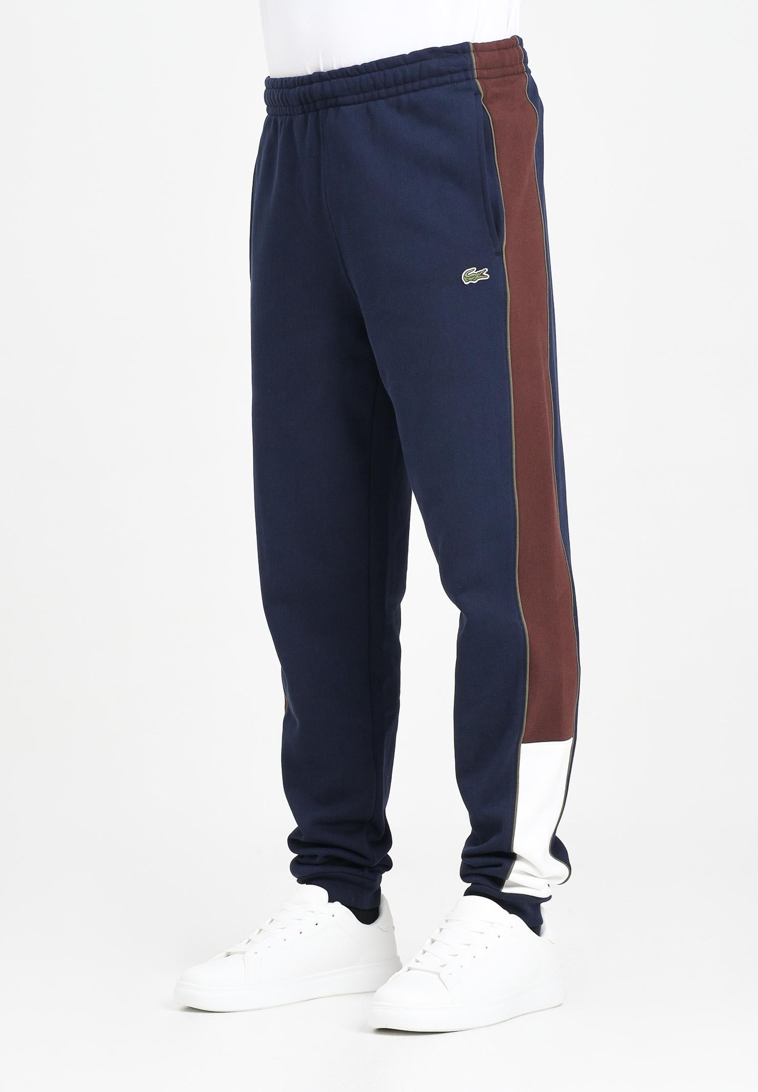 LACOSTE Pantalone sportivo blu da uomo con motivo color block XH5923 6WZ LACOSTE