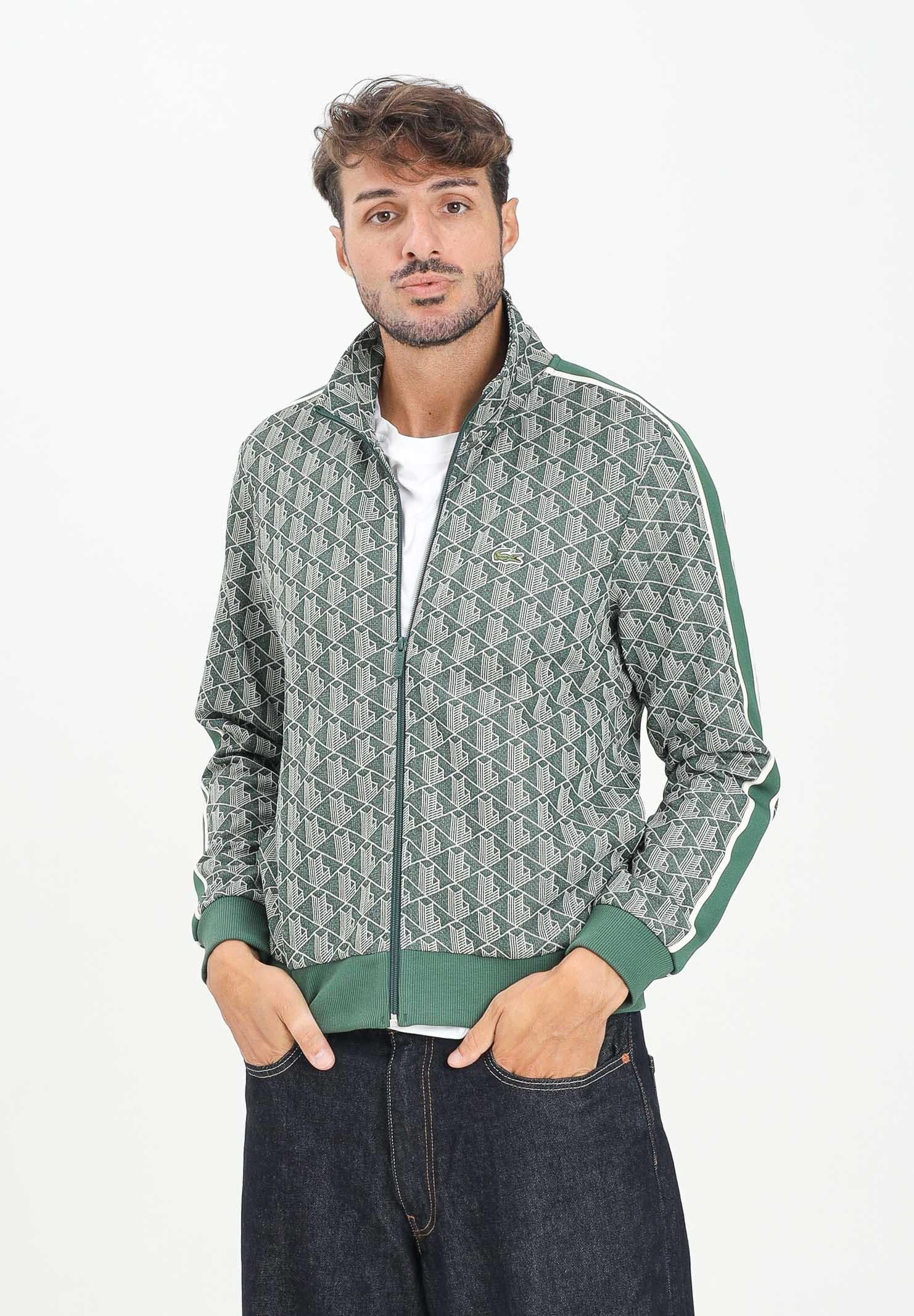 LACOSTE Felpa con zip Paris verde da uomo SH1368 D1R LACOSTE