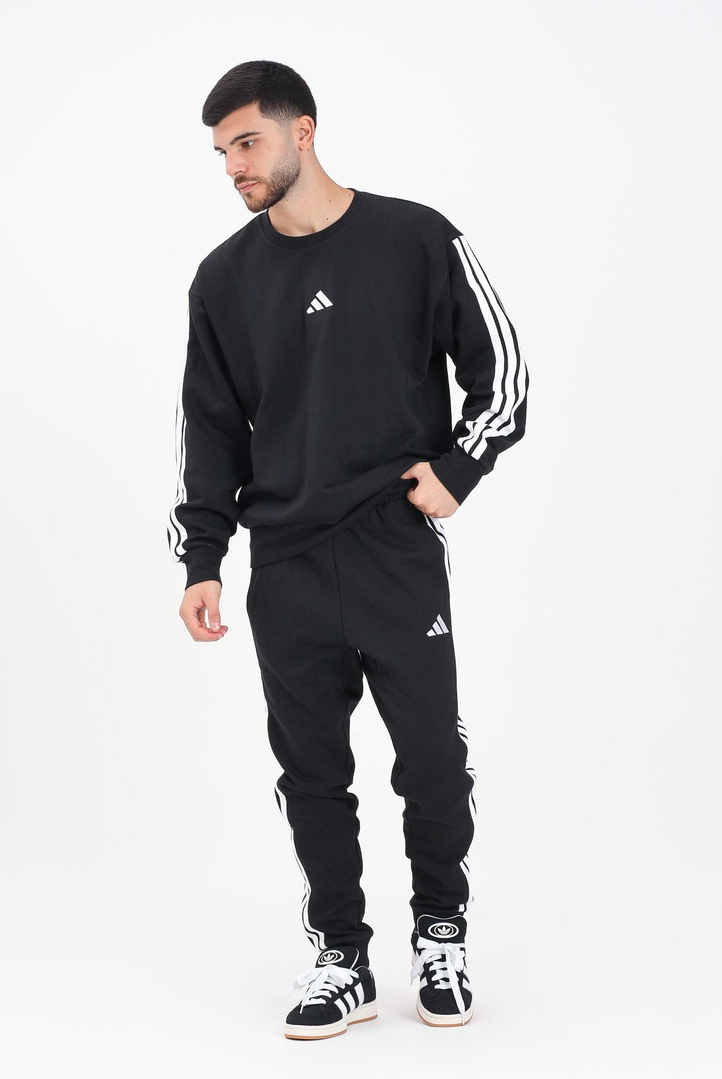 ADIDAS PERFORMANCE Pantalone sportivo Essentials 3-Stripes Fleece nero da uomo JD1861 ADIDAS PERFORMANCE