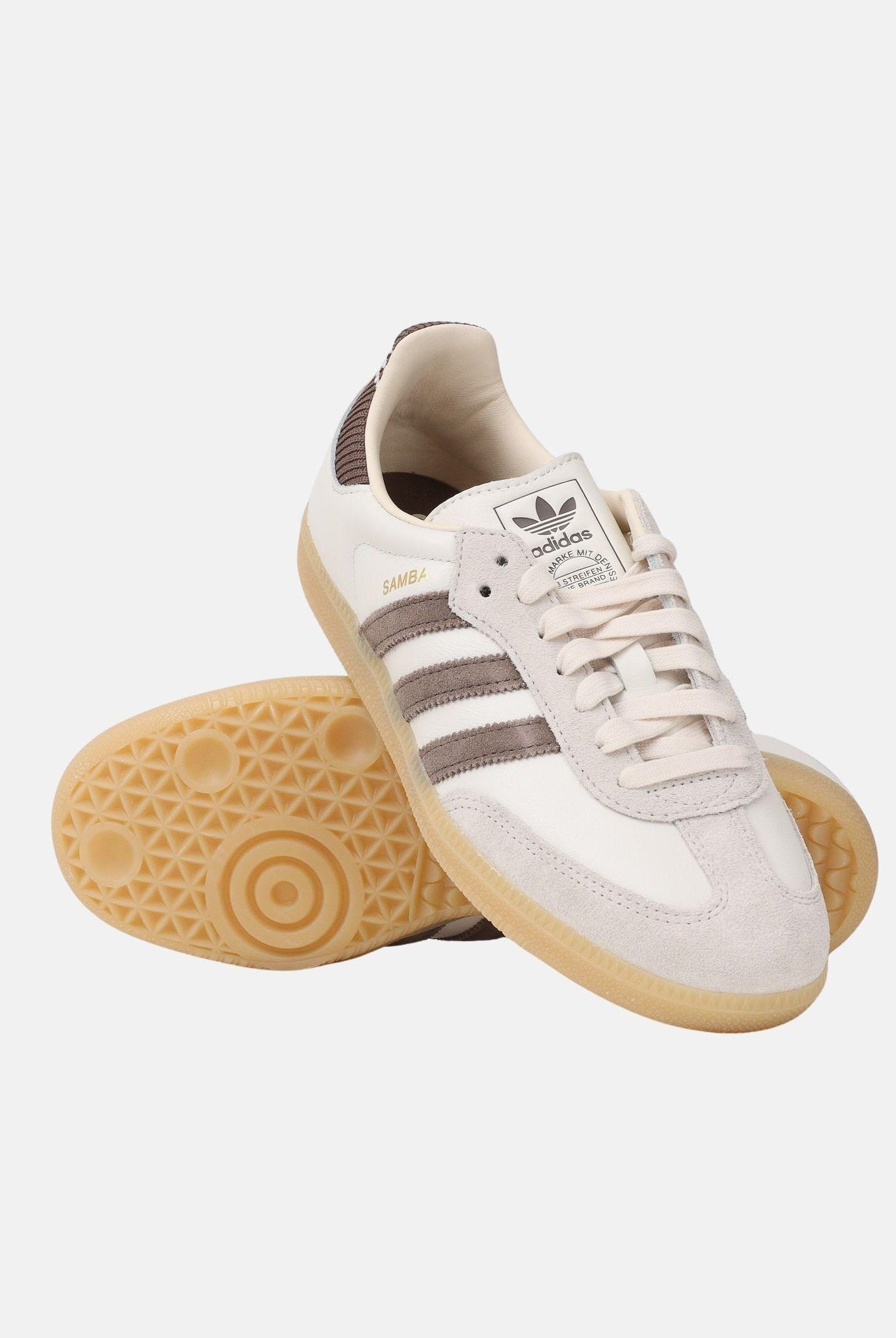 ADIDAS ORIGINALS Sneakers SAMBA OG panna e marrone da uomo IH6845 . ADIDAS ORIGINALS