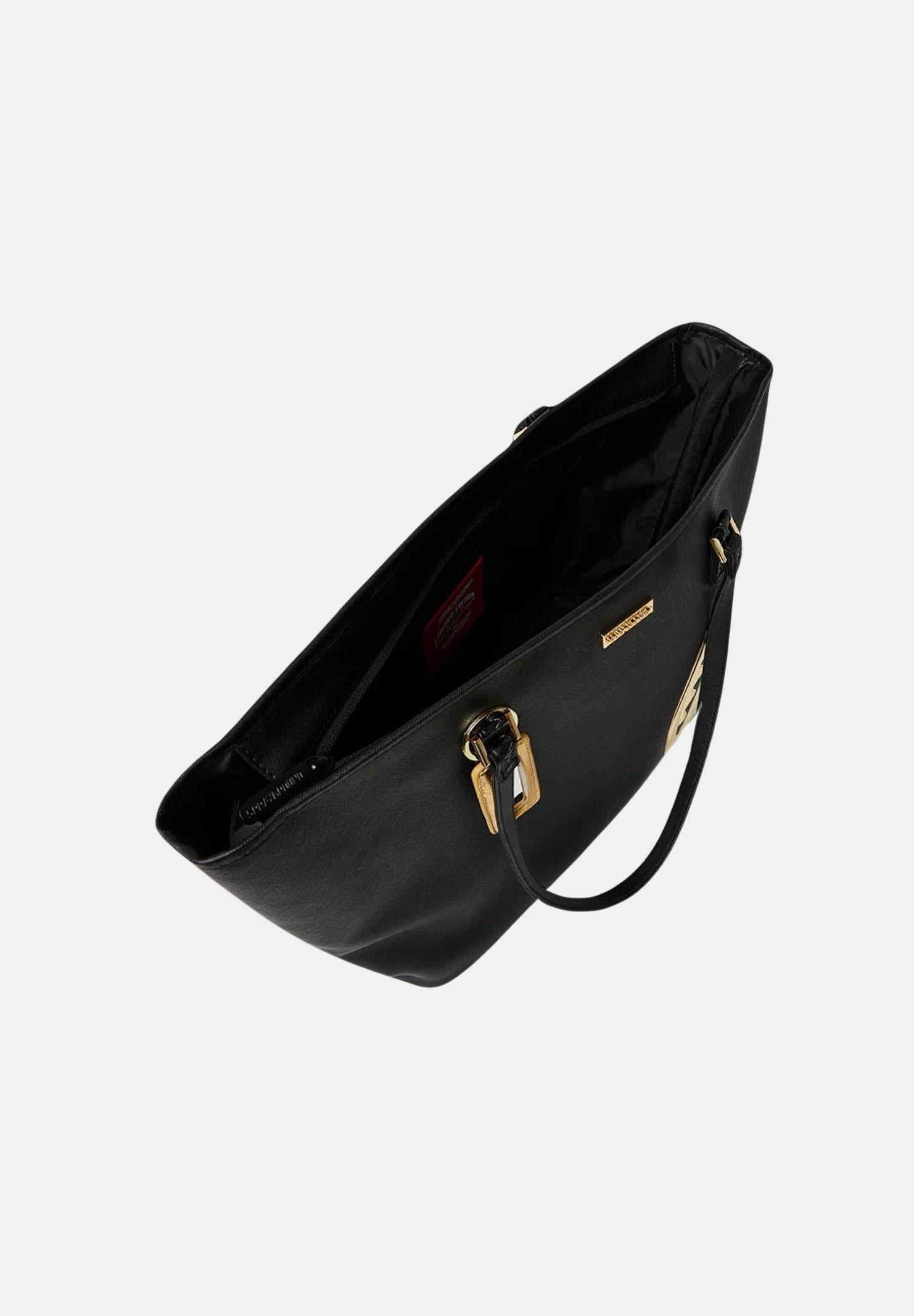 SPRAYGROUND Shopper GOLD AND DANGEROUS TOTE nera e oro da donna 910T8354NSZ . SPRAYGROUND