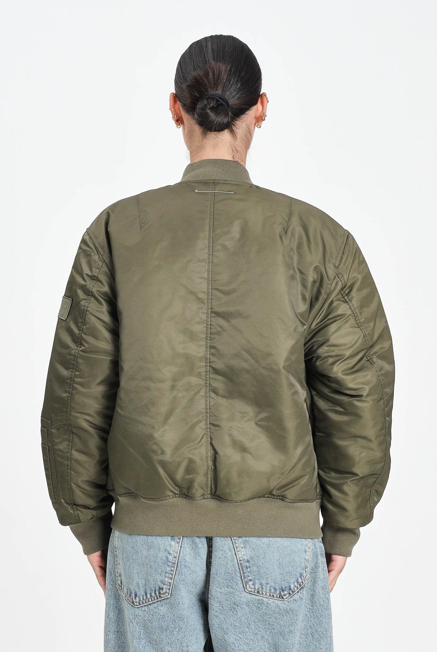 MAISON MARGIELA Bomber verde per donna, ragazzi e bambini con Patch Numeric M60832MM03B M6514 MAISON MARGIELA