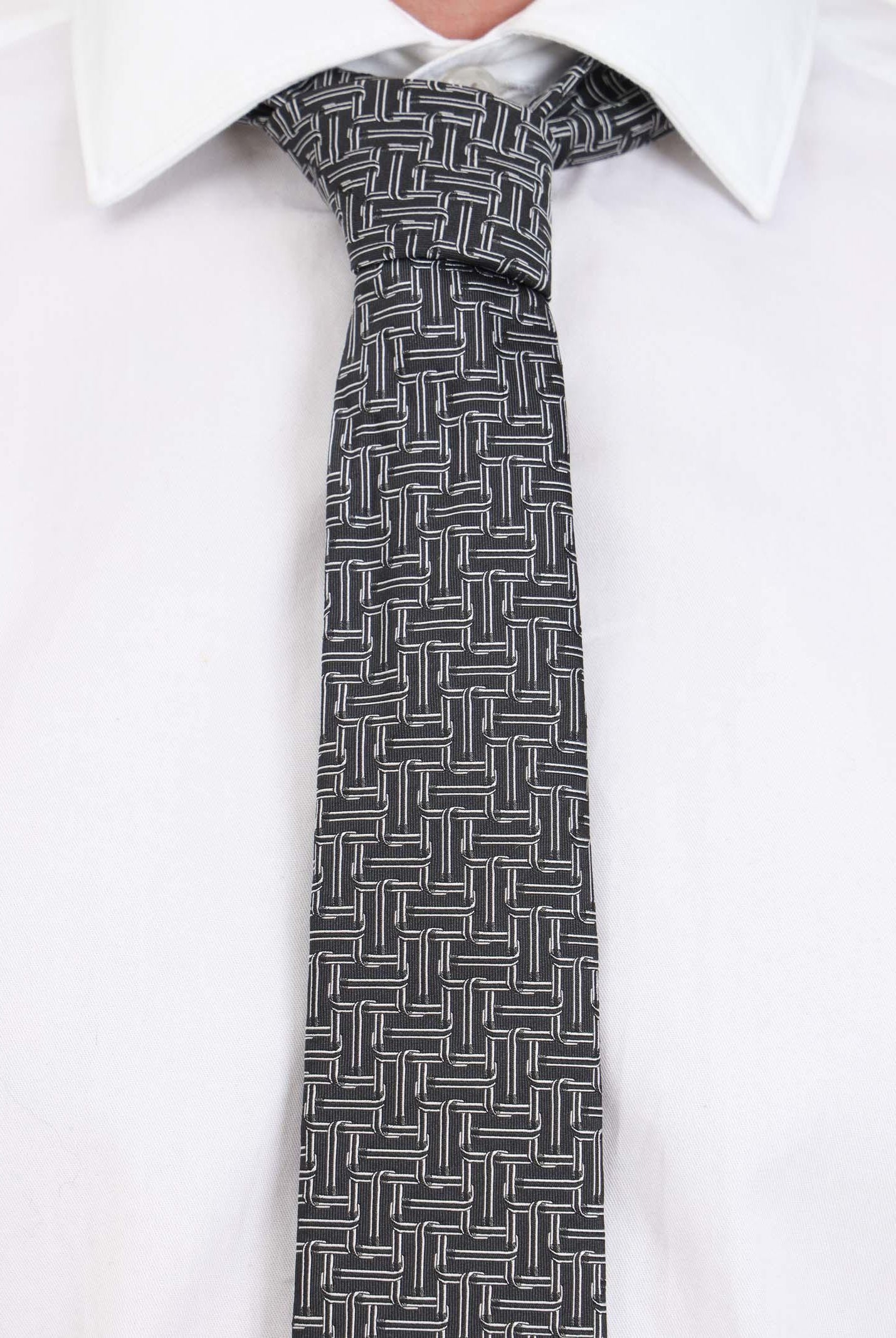 LANVIN Cravatta grigia da uomo con fantasia astratta <BR/> 3121 4 LANVIN